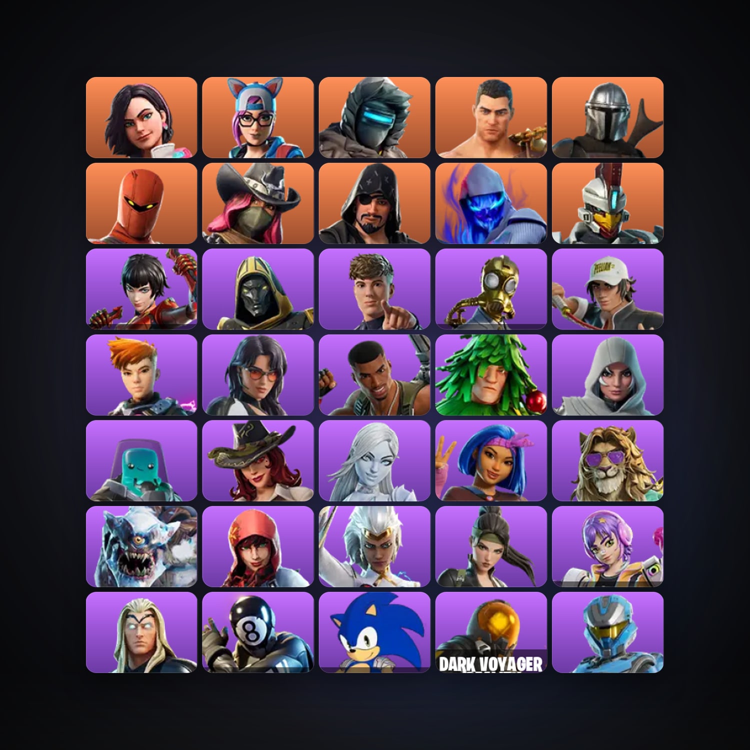 Fortnite locker — 117 skins — 200 V-Bucks — lvl 3034 — HabibiAccounts