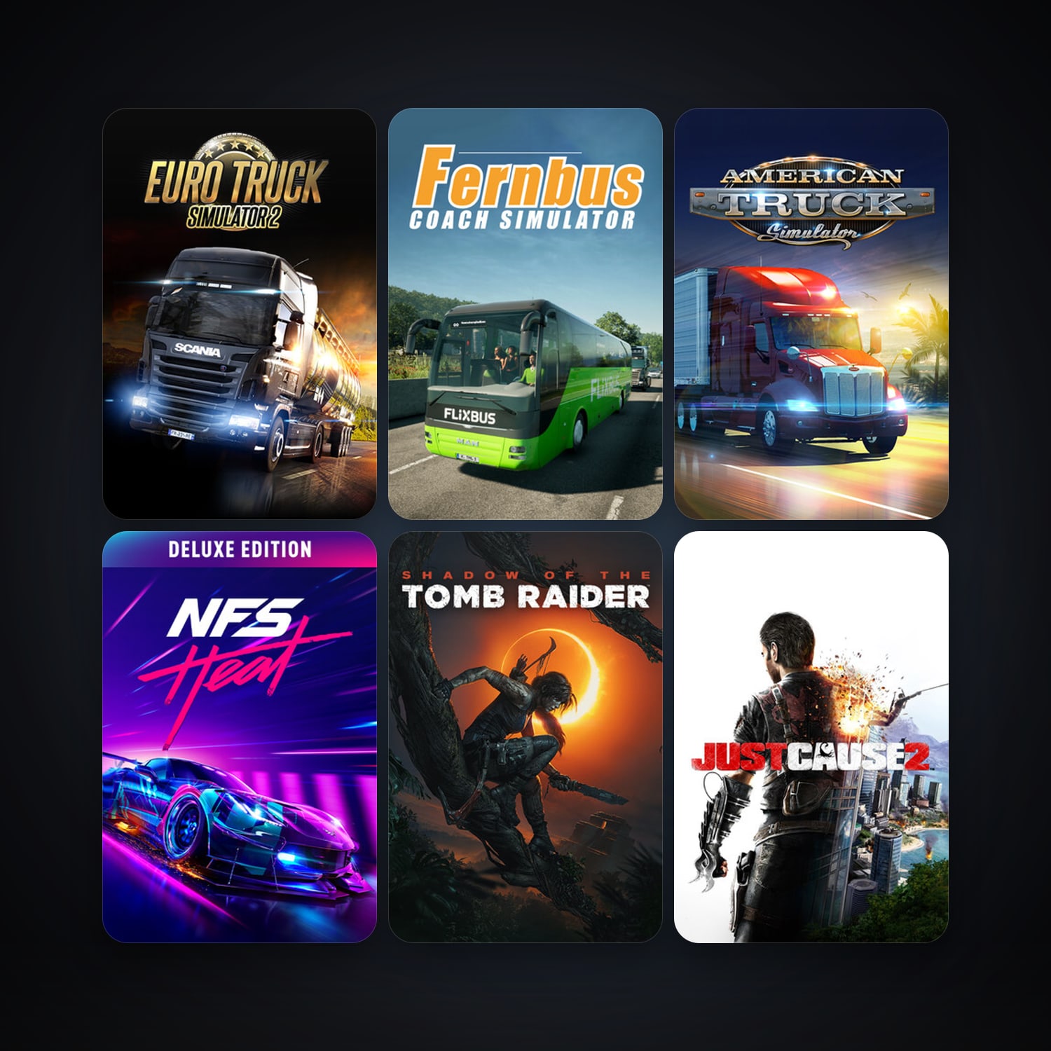Just Cause 2 + Sniper: Ghost Warrior, 65 games, clean — HabibiAccounts