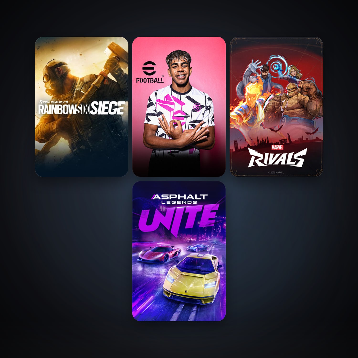 Tom Clancy's Rainbow Six Siege + eFootball 2024, 6 games, clean — HabibiAccounts