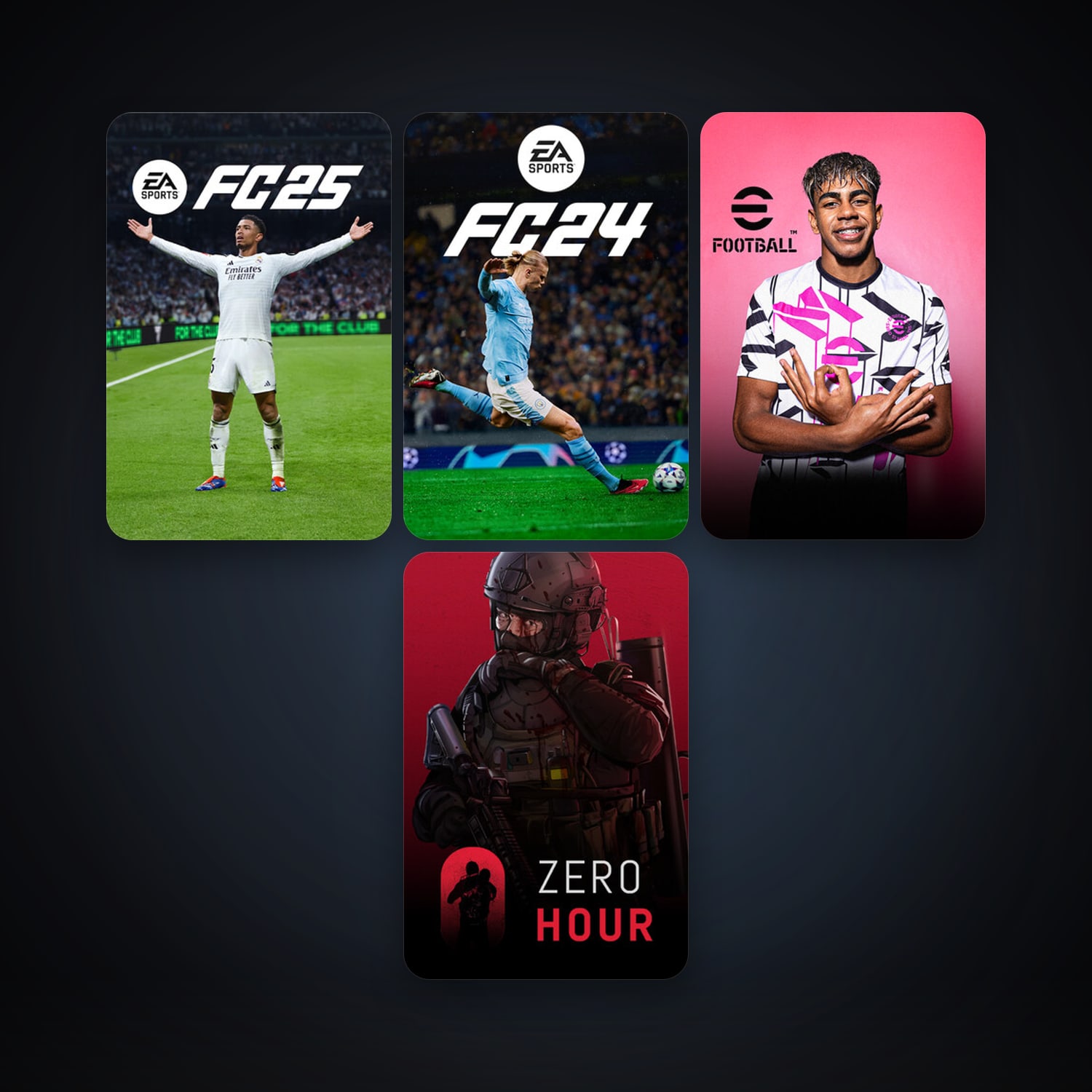 Zero Hour + eFootball 2024, 9 games, clean — HabibiAccounts