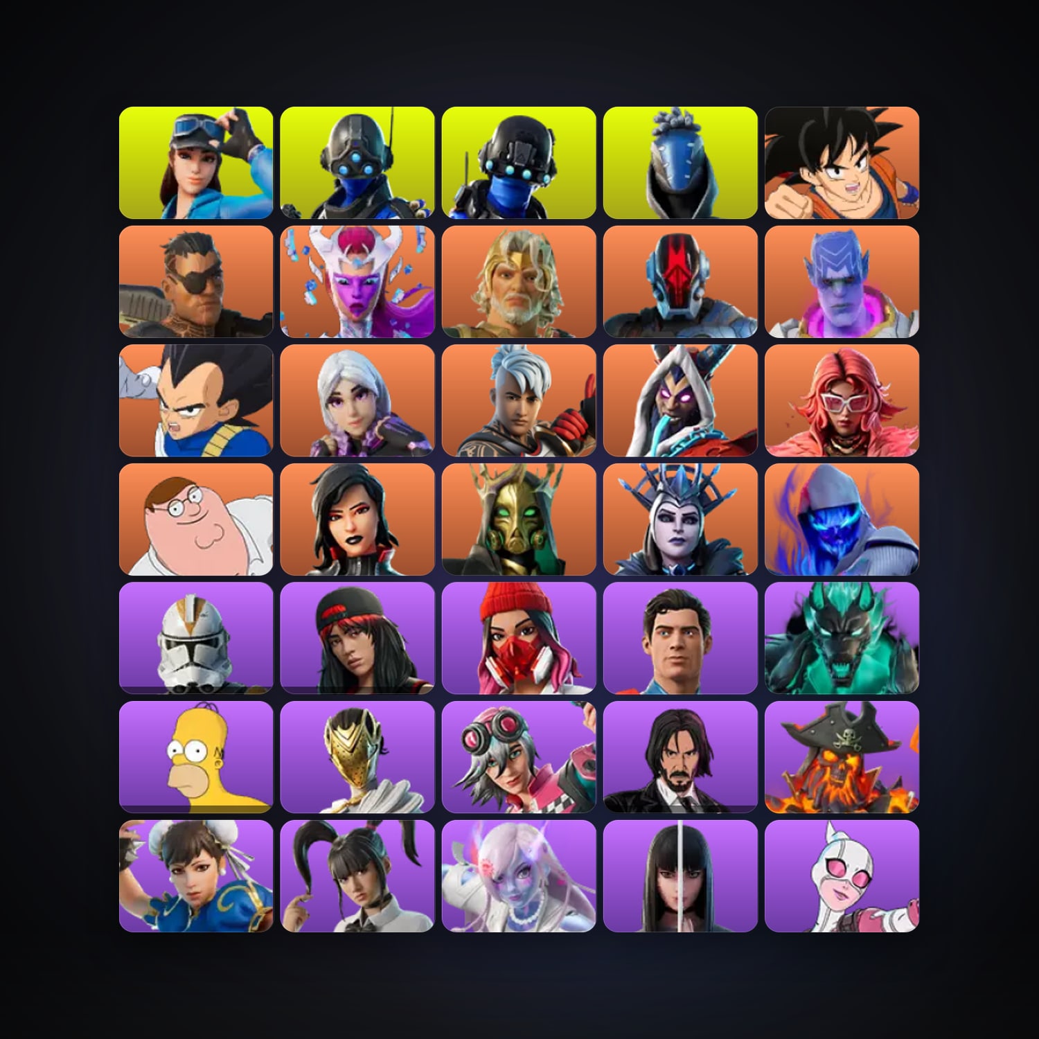 Fortnite locker — 359 skins — 1.3K V-Bucks — lvl 7949 — HabibiAccounts