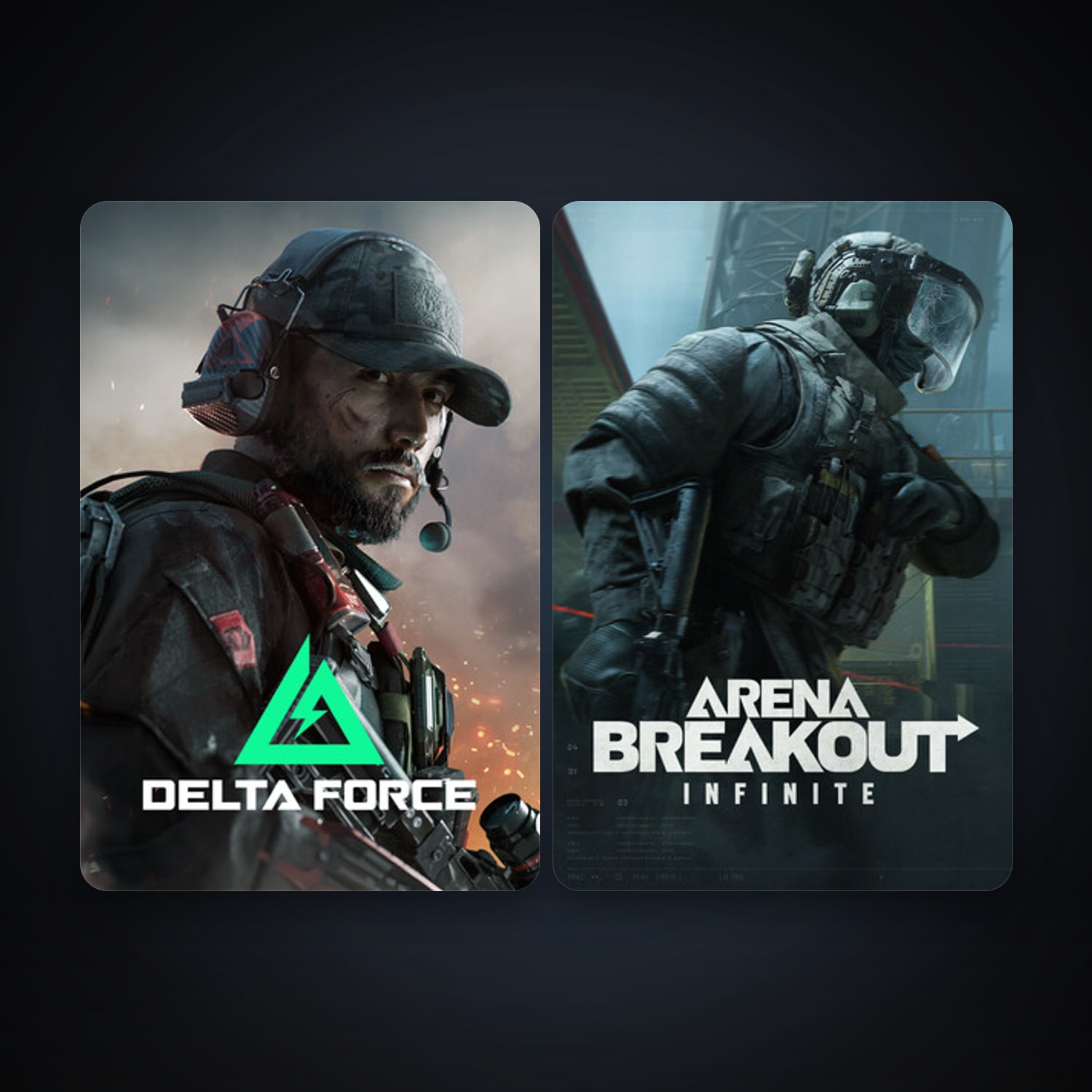 Arena Breakout: Infinite + Delta Force: Hawk Ops, 4 games, clean — HabibiAccounts