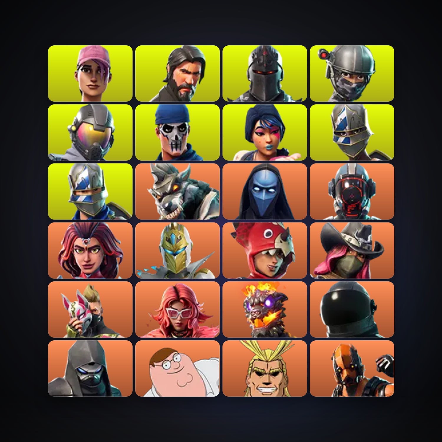 Fortnite locker — 192 skins — 7.1K V-Bucks — lvl 1954 — HabibiAccounts