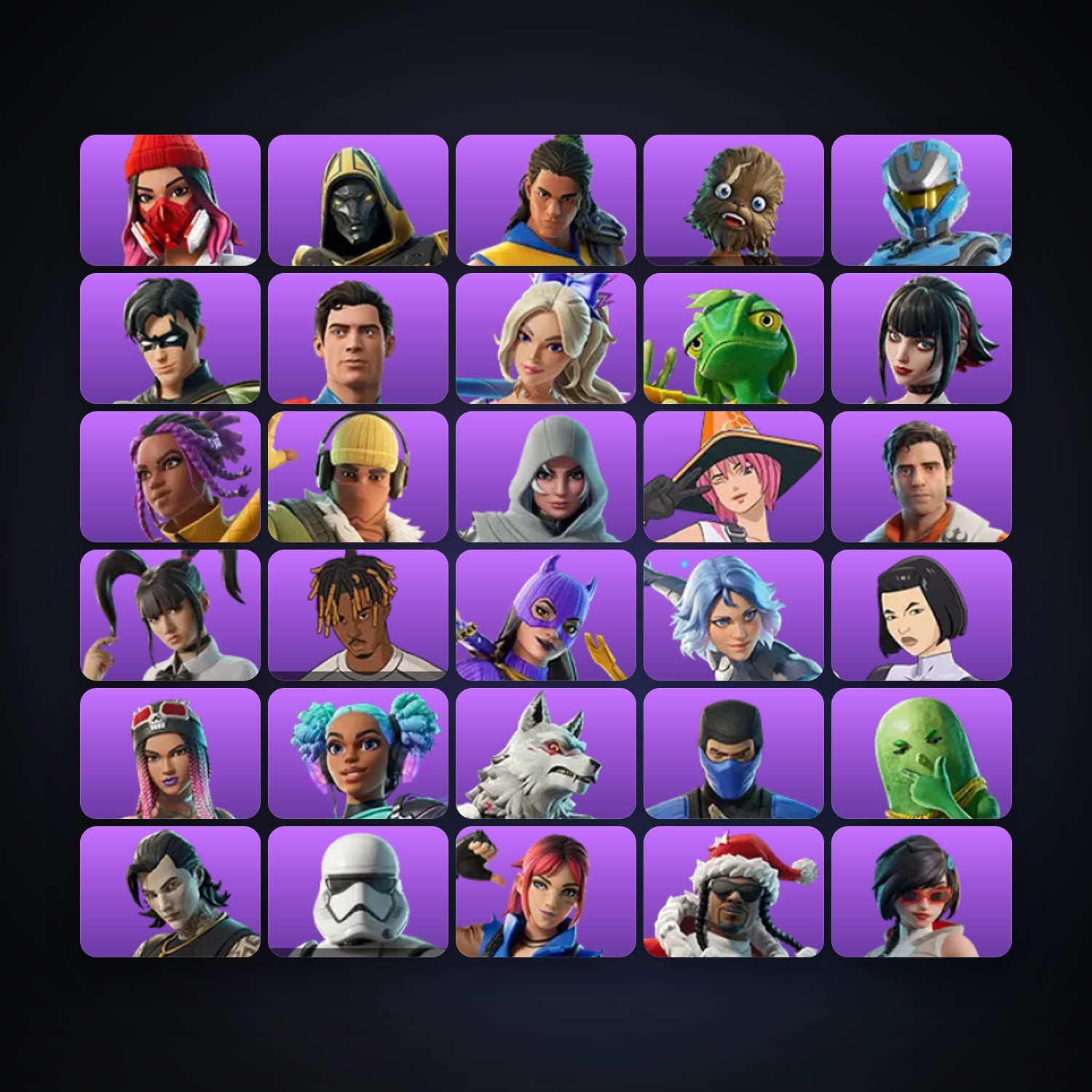 Fortnite locker — 34 skins — 100 V-Bucks — lvl 770 — HabibiAccounts
