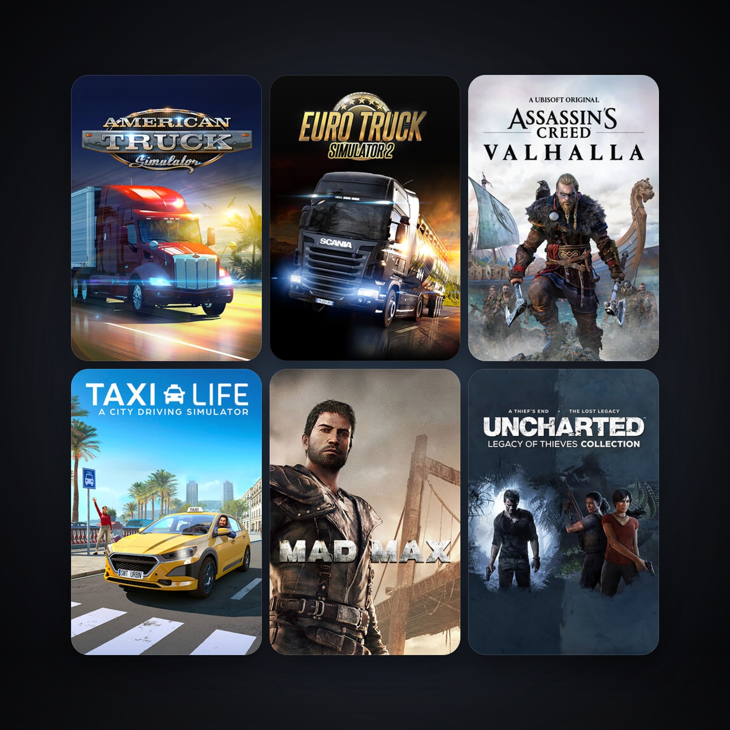 Euro Truck Simulator 2 + Mad Max, 32 games, clean — HabibiAccounts