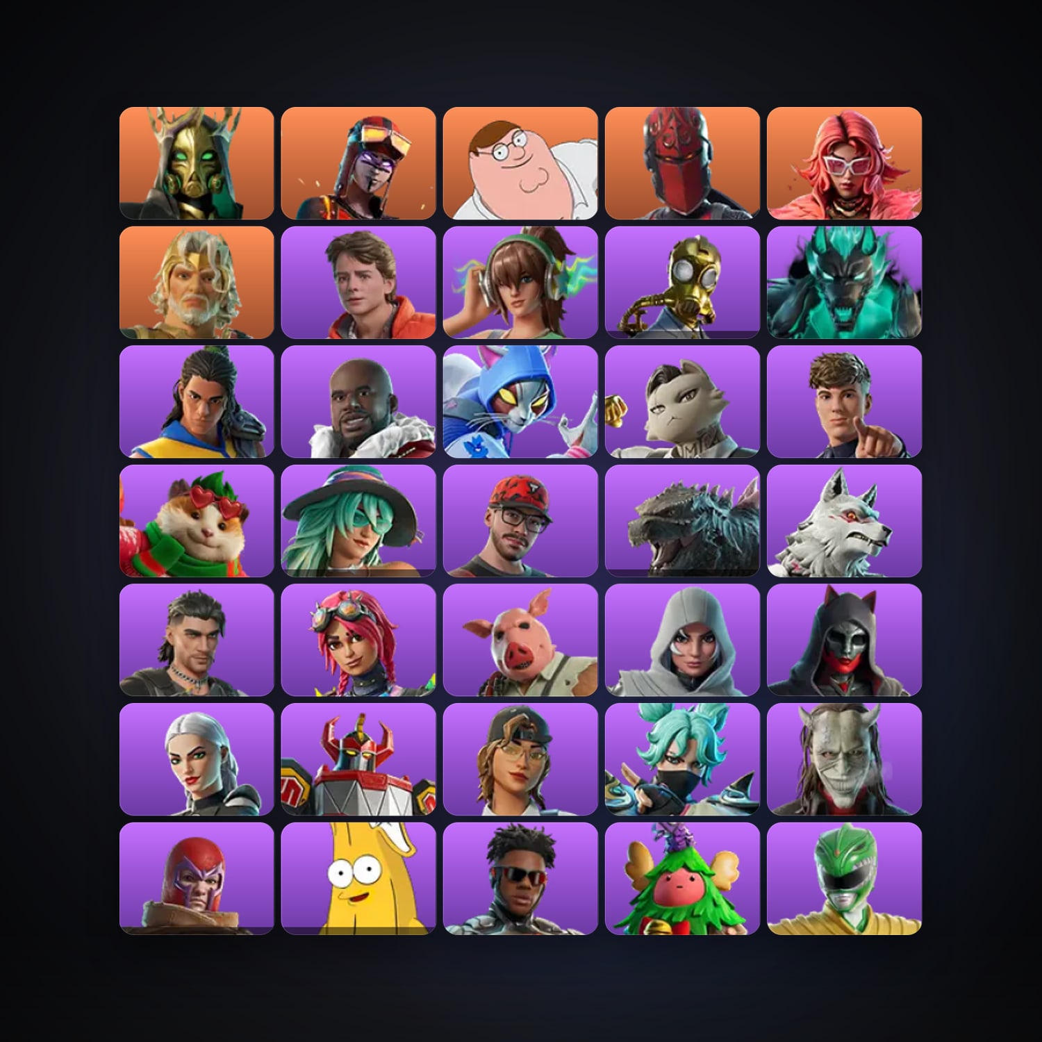 Fortnite locker — 175 skins — 800 V-Bucks — lvl 4553 — HabibiAccounts