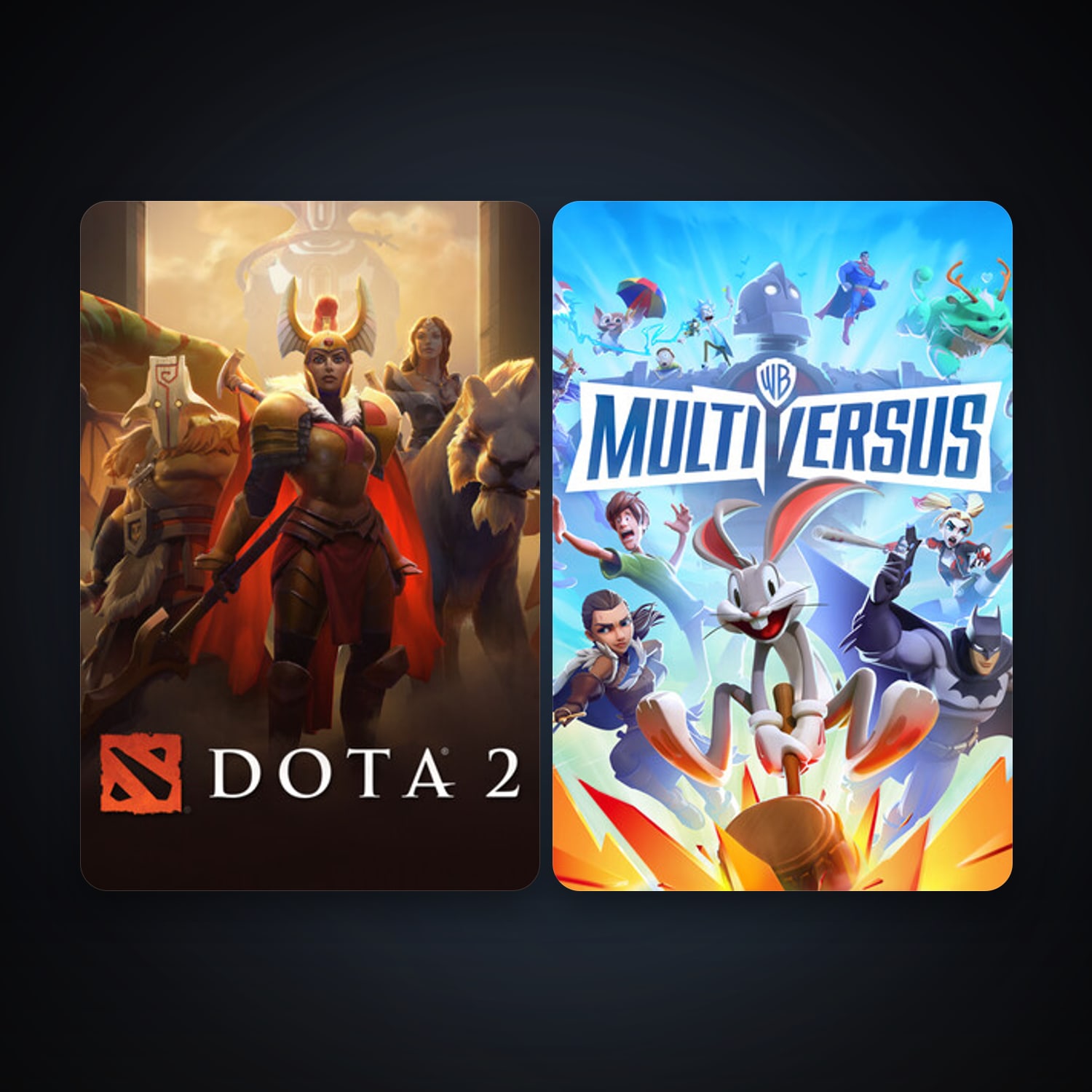هالحساب ستيم فلين، Dota 2 وMultiVersus، 2 لعبة، صامد واضح — HabibiAccounts