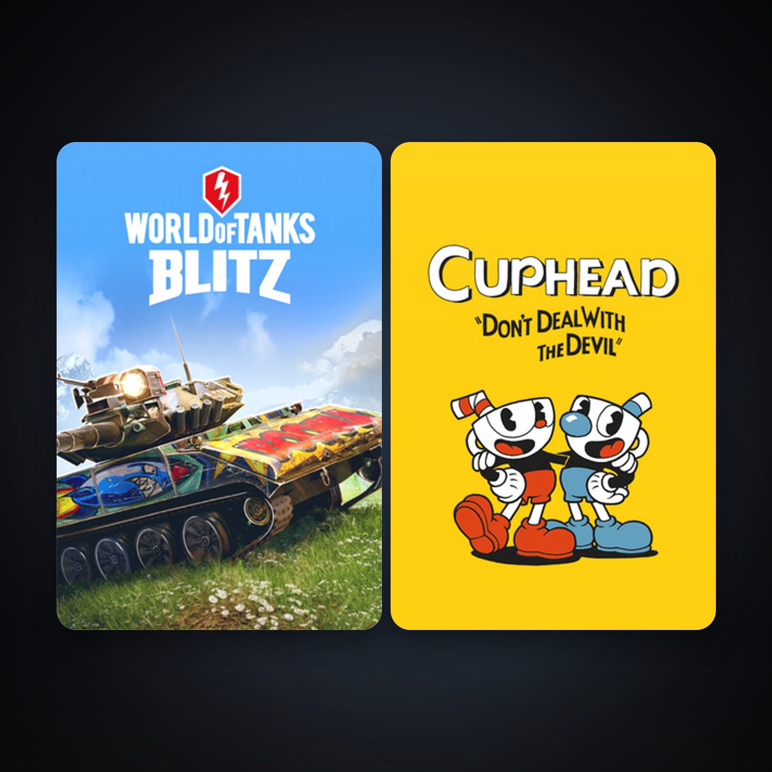 Cuphead + World of Tanks Blitz, 3 games, clean — HabibiAccounts