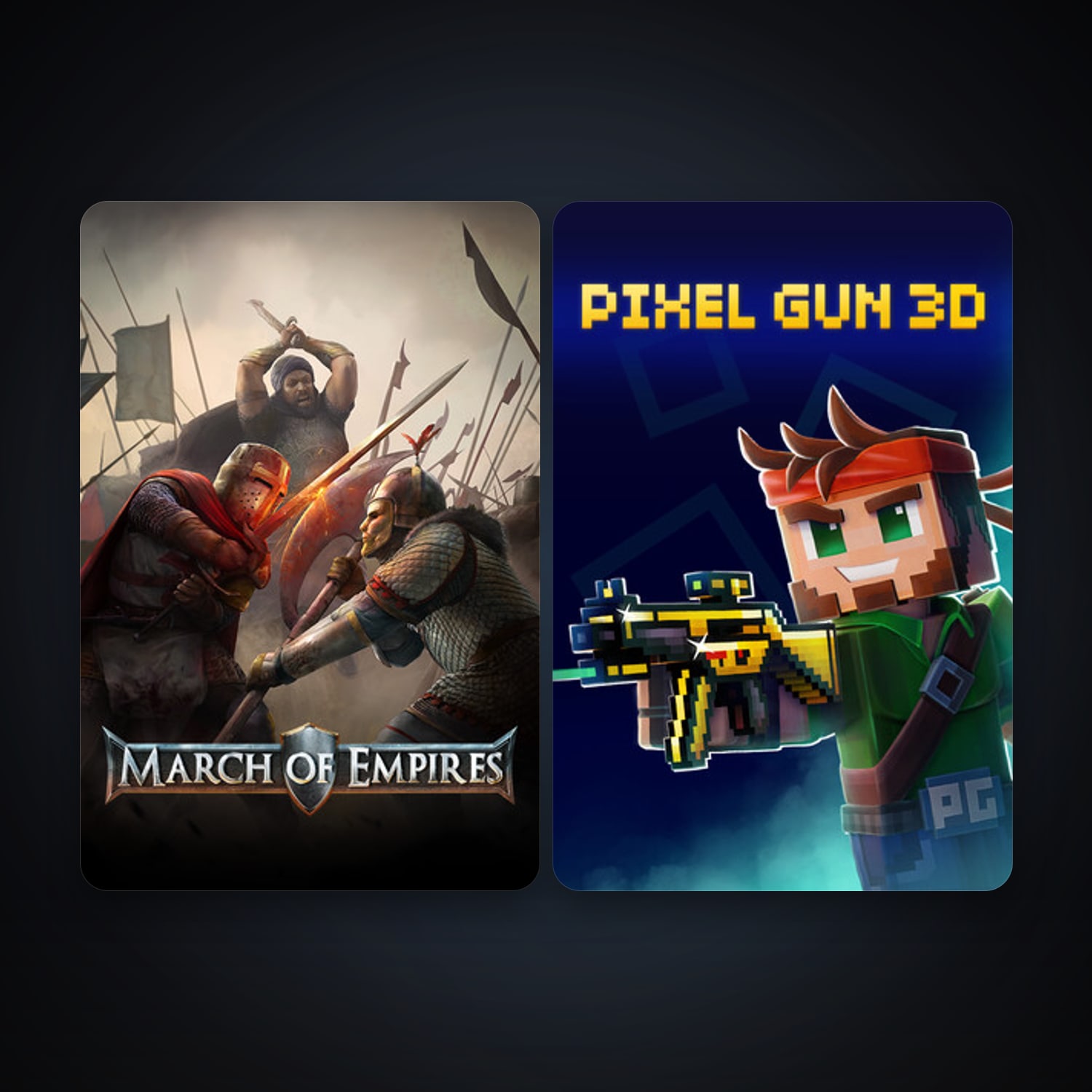 March of Empires + Pixel Gun 3D: PC Edition, 3 games, clean — HabibiAccounts