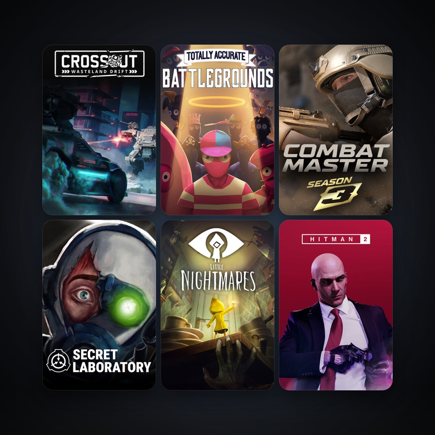 Crossout + Little Nightmares, 17 games, clean — HabibiAccounts