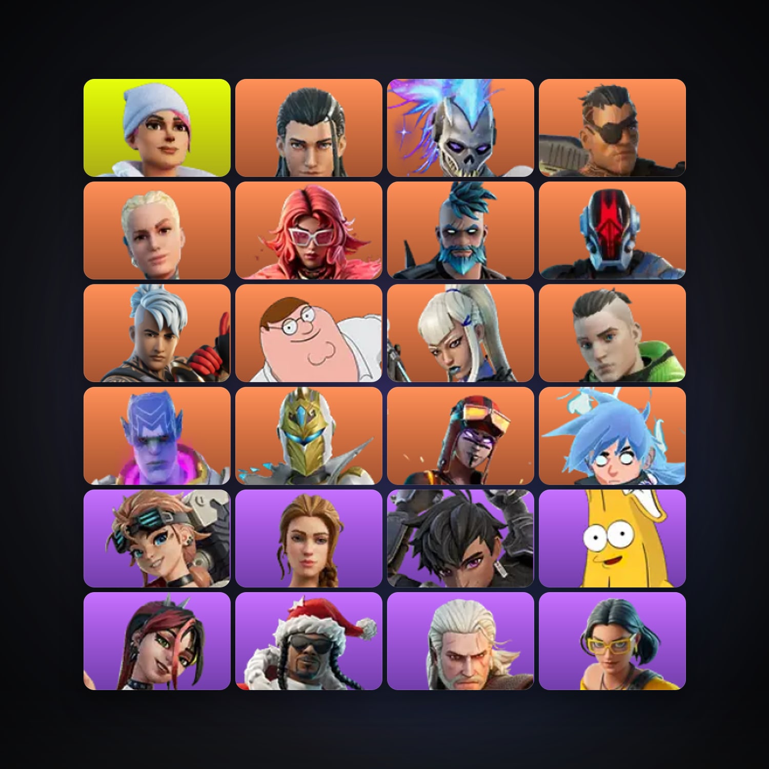 Fortnite locker — 101 skins — 450 V-Bucks — lvl 2704 — HabibiAccounts