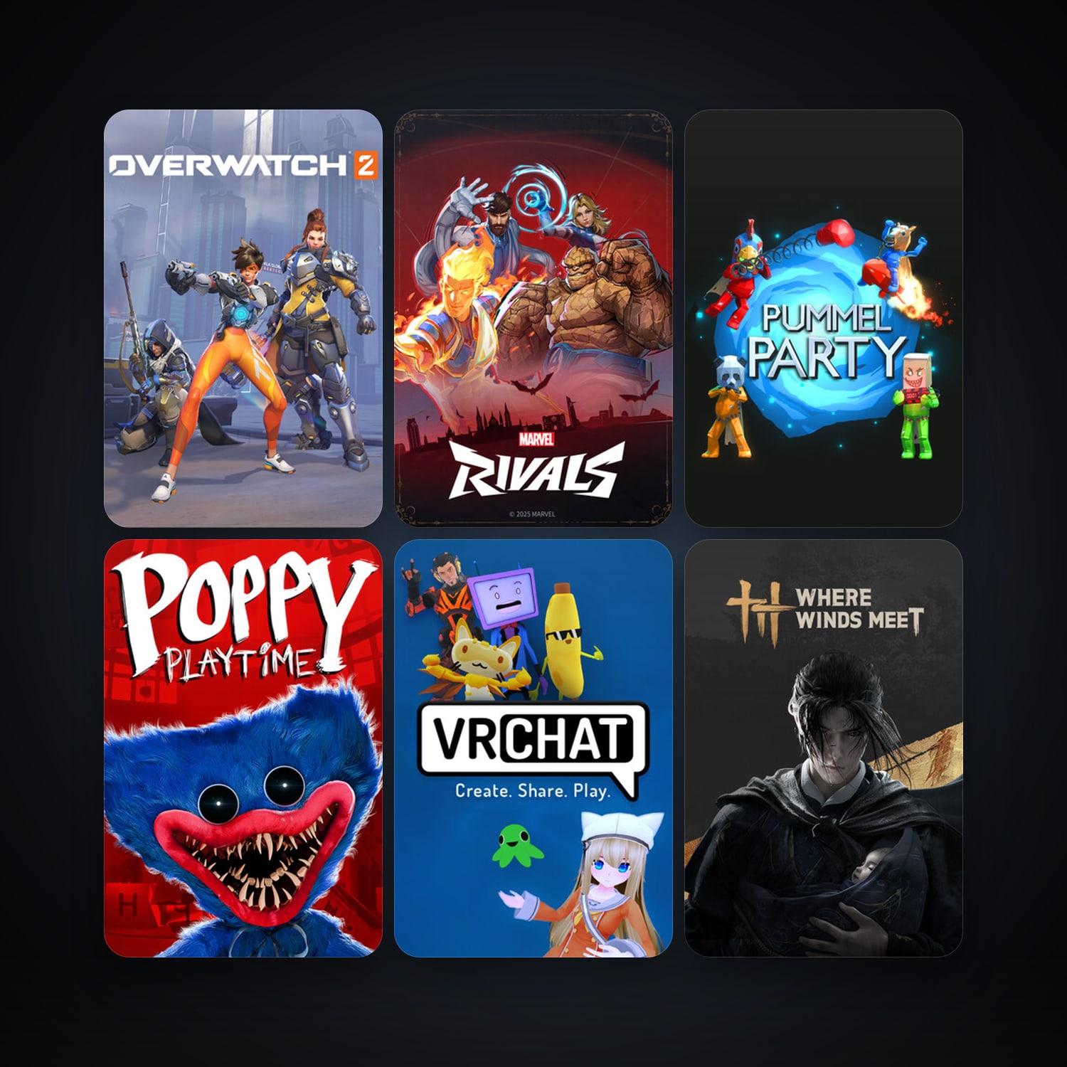 VRChat + Pummel Party, 9 games, clean — HabibiAccounts