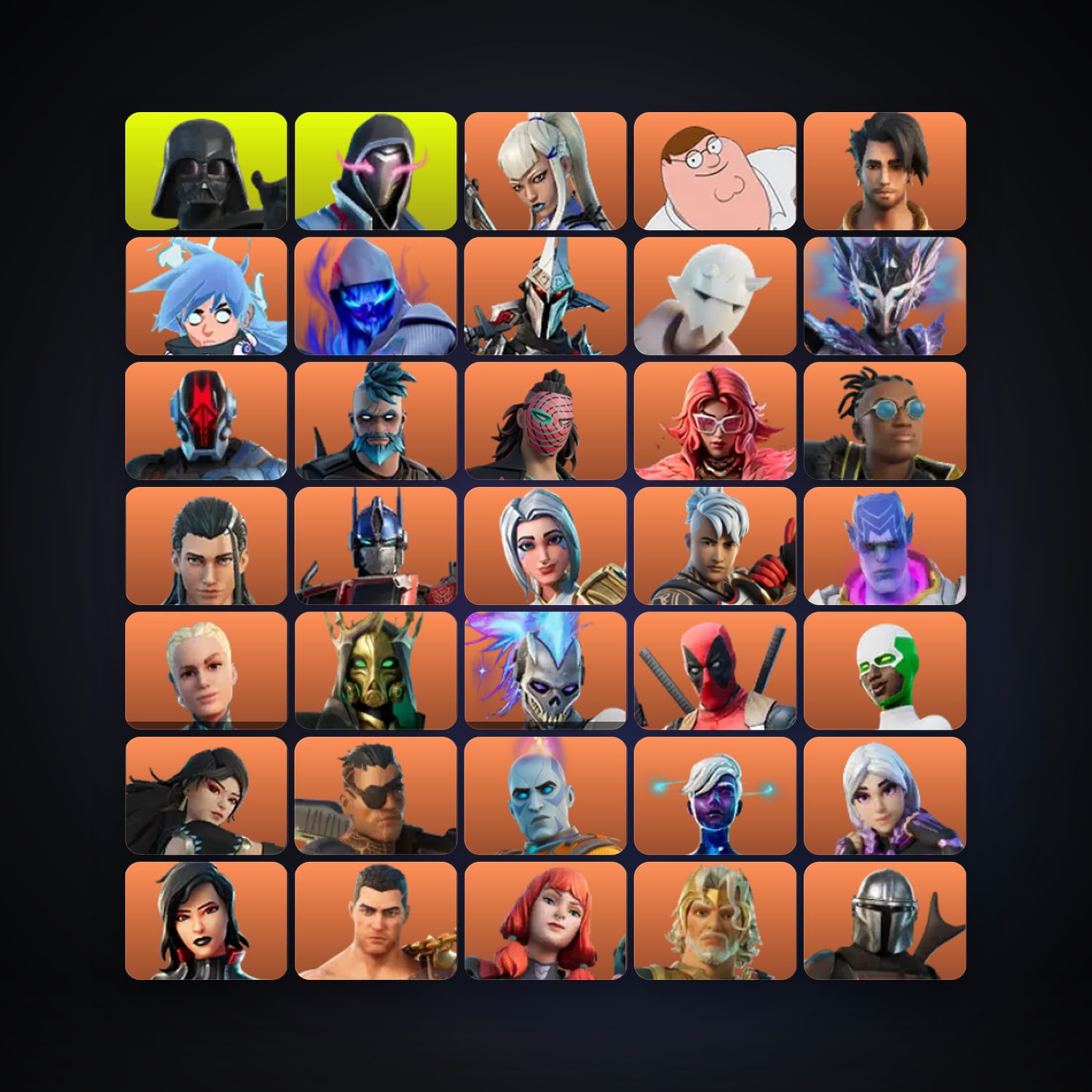 Fortnite locker — 361 skins — 300 V-Bucks — lvl 6896 — HabibiAccounts
