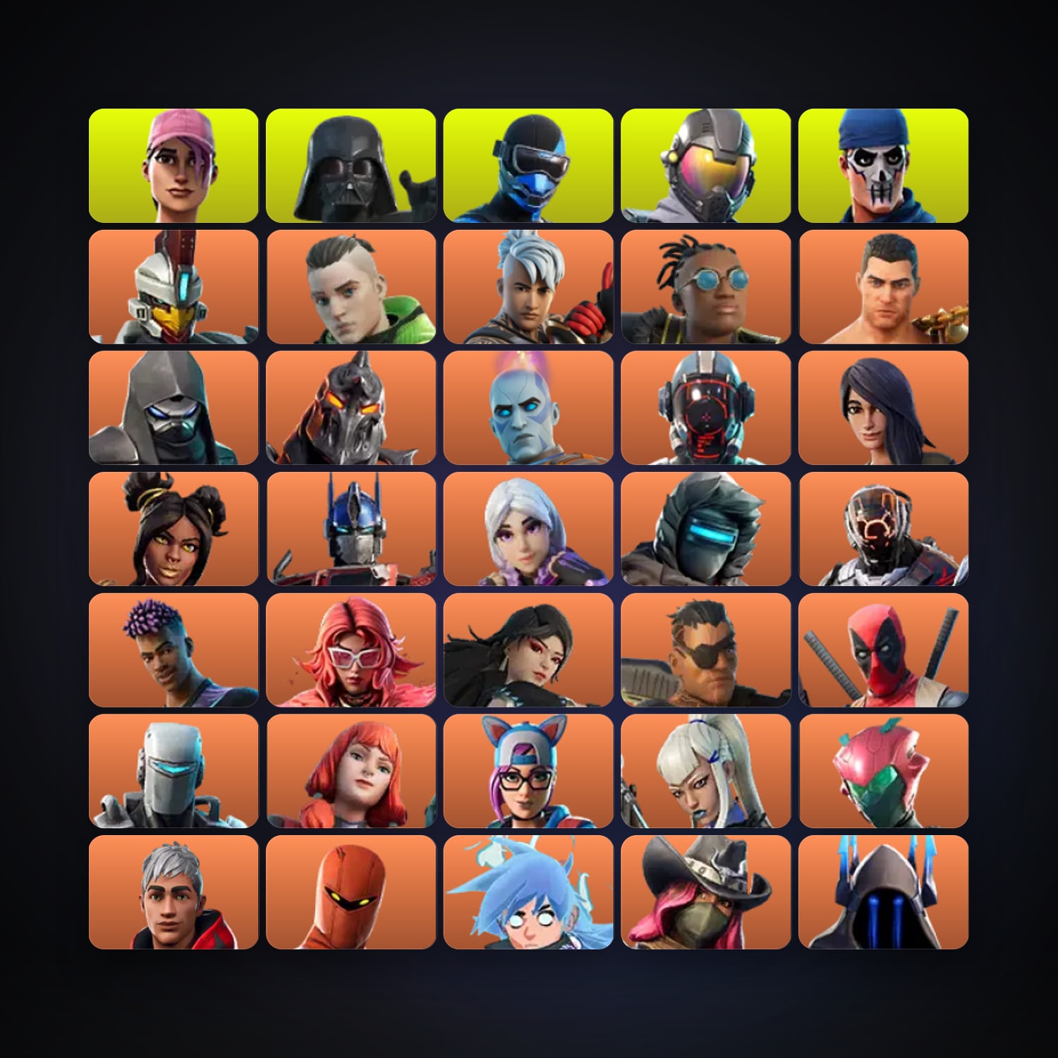 Fortnite locker — 335 skins — 900 V-Bucks — lvl 6531 — HabibiAccounts