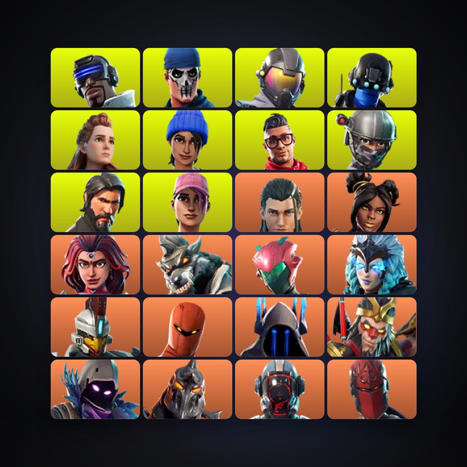 Fortnite locker — 103 skins — 1.2K V-Bucks — lvl 1012 — HabibiAccounts