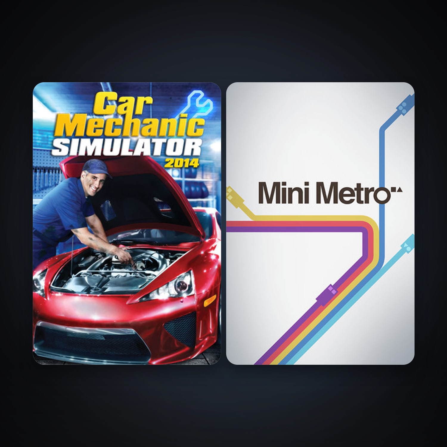 Car Mechanic Simulator 2014 + Mini Metro, 3 games, clean — HabibiAccounts
