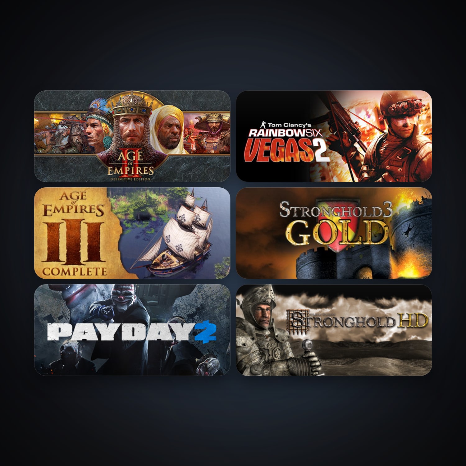 Tom Clancy's Rainbow Six Vegas 2 + Stronghold HD, 7 games, Steam 10, clean — HabibiAccounts