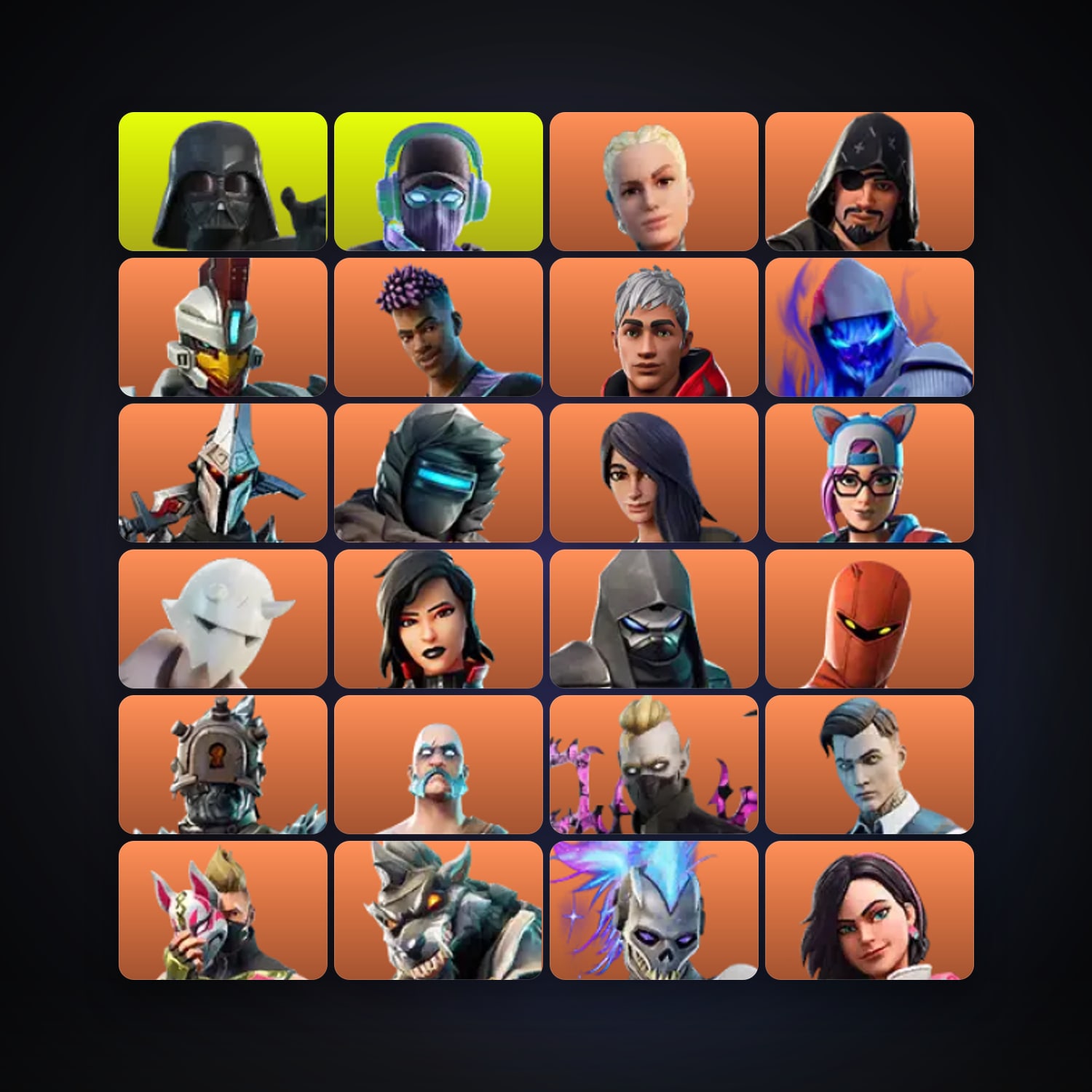 Fortnite locker — 217 skins — 2.7K V-Bucks — lvl 2536 — HabibiAccounts