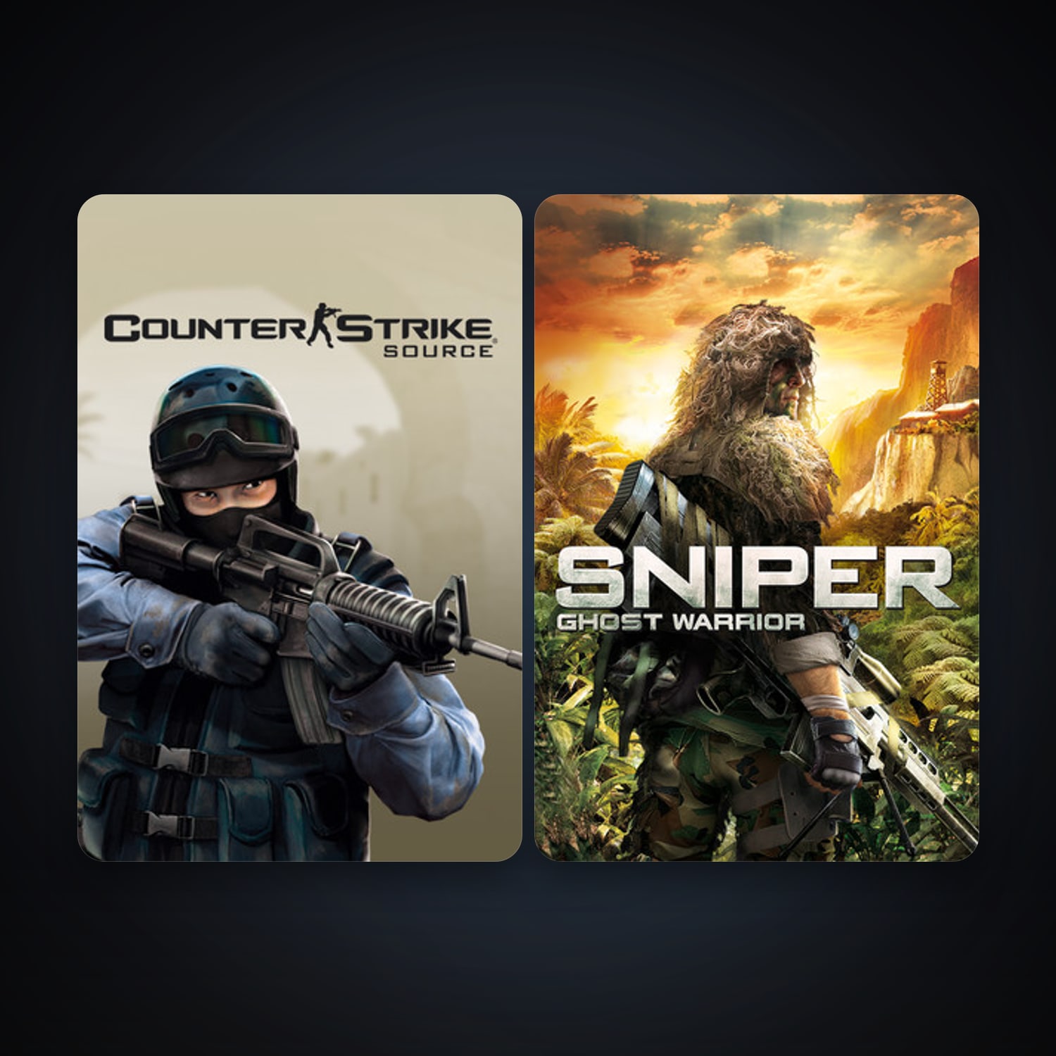 Counter-Strike: Source + Sniper: Ghost Warrior, 2 games, clean — HabibiAccounts