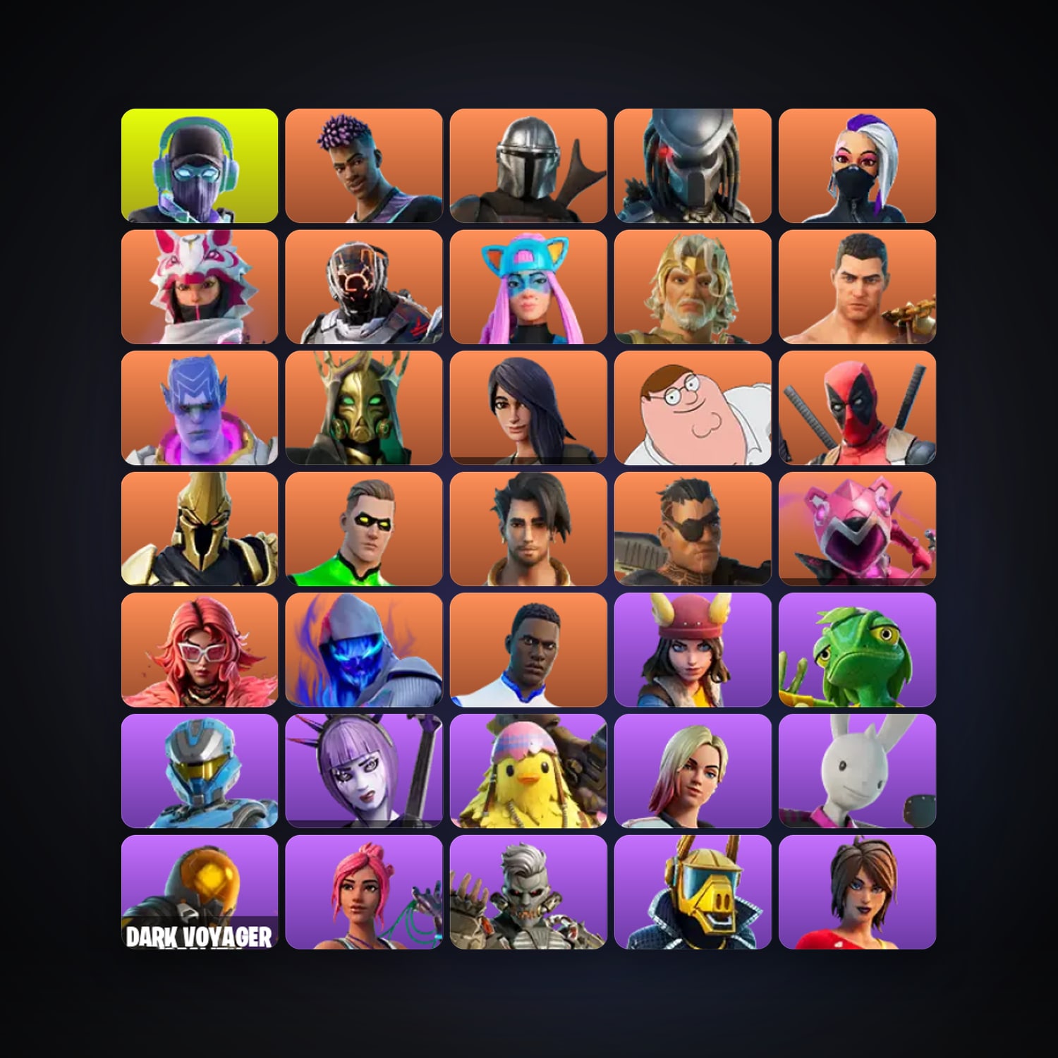 Fortnite locker — 166 skins — 100 V-Bucks — lvl 4641 — HabibiAccounts