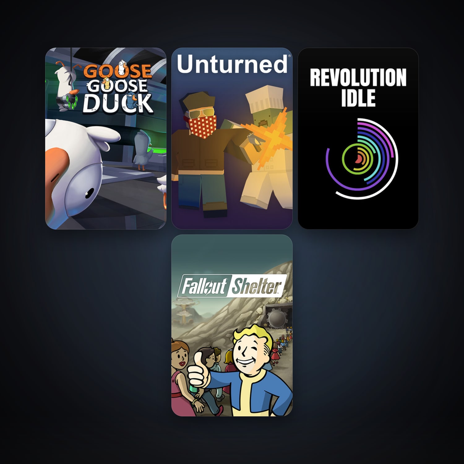 Unturned + Fallout Shelter, 23 games, clean — HabibiAccounts