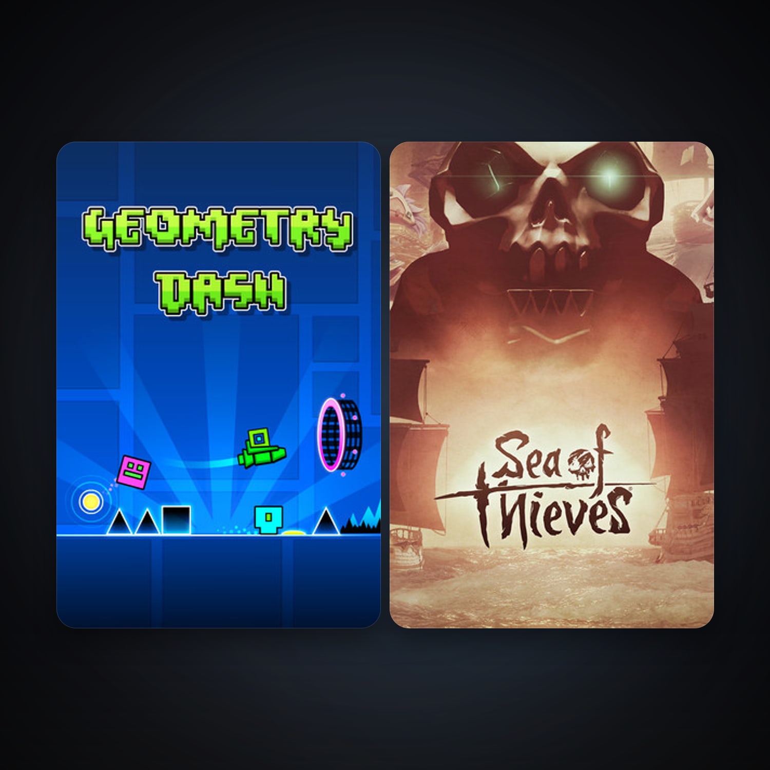 Geometry Dash + Sea of Thieves, 6 games, clean — HabibiAccounts