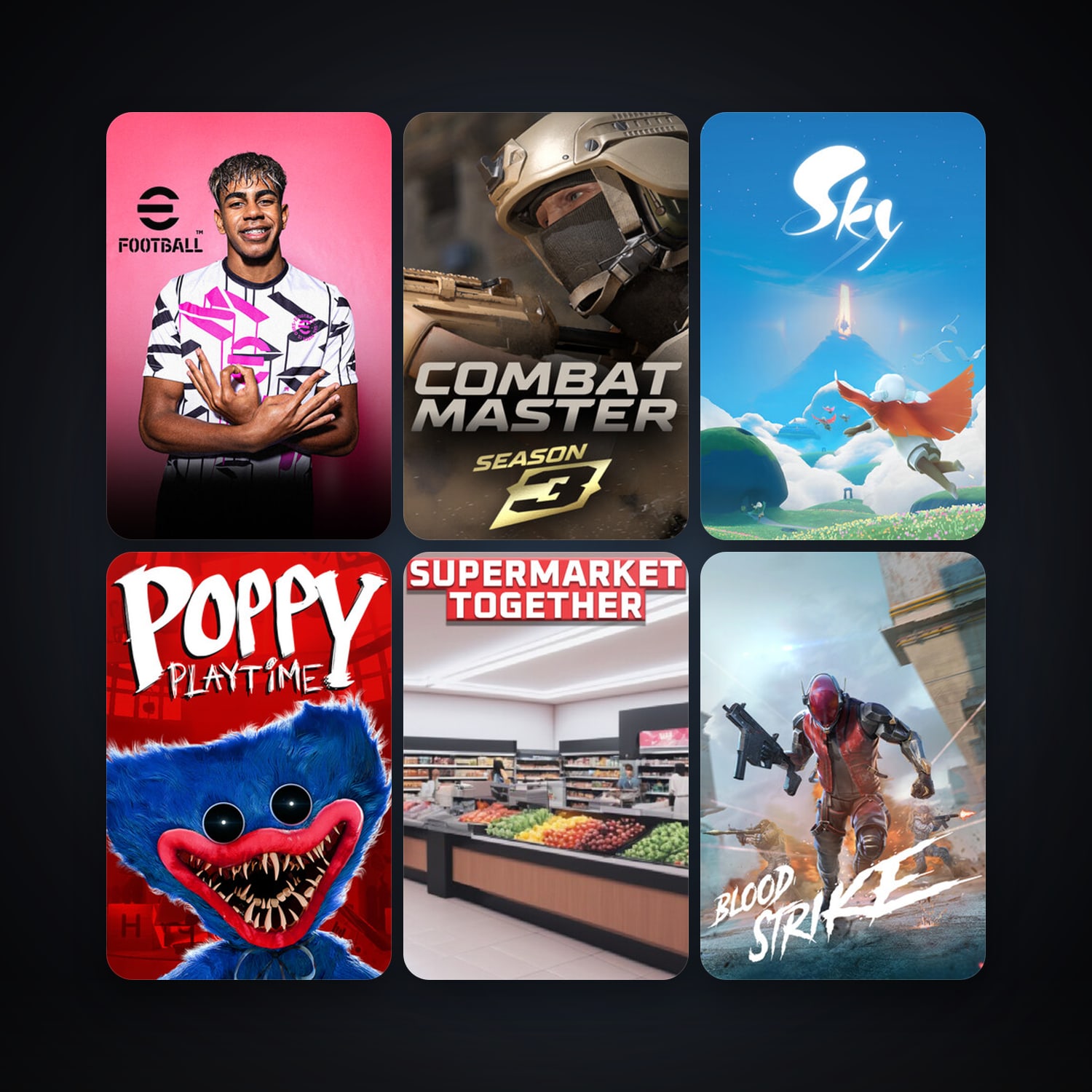 eFootball 2024 + Poppy Playtime, 20 games, clean — HabibiAccounts