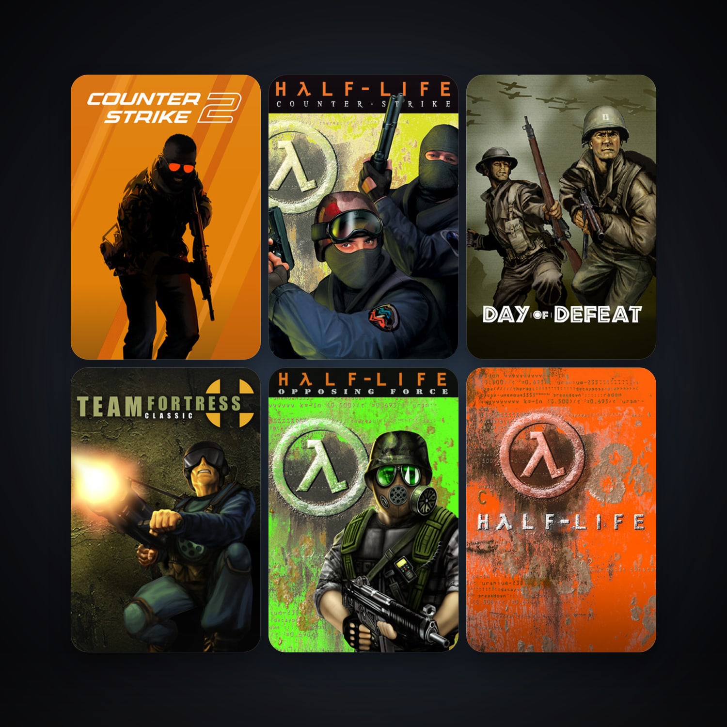 Counter-Strike + Team Fortress Classic, 9 games, Steam 11, clean — HabibiAccounts