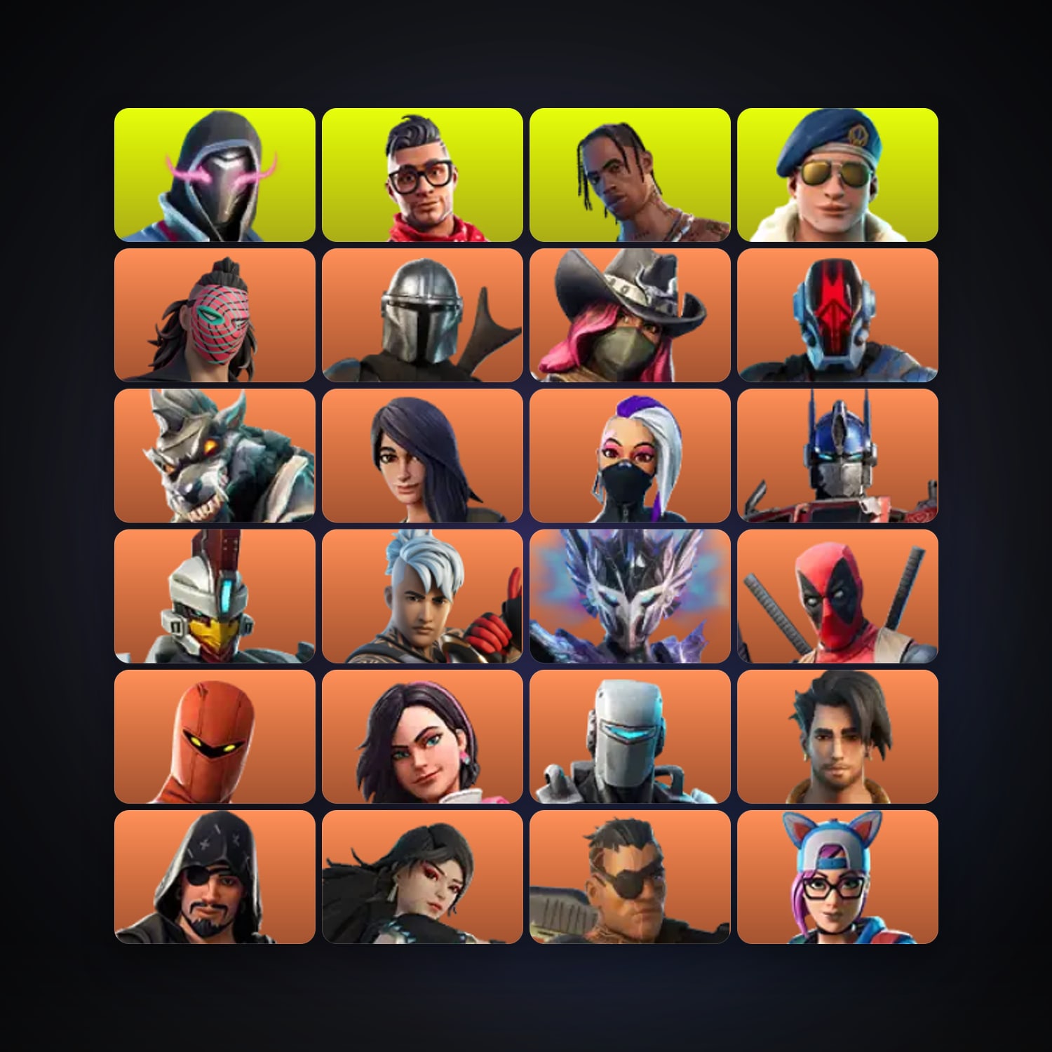 Fortnite locker — 119 skins — 350 V-Bucks — lvl 2573 — HabibiAccounts