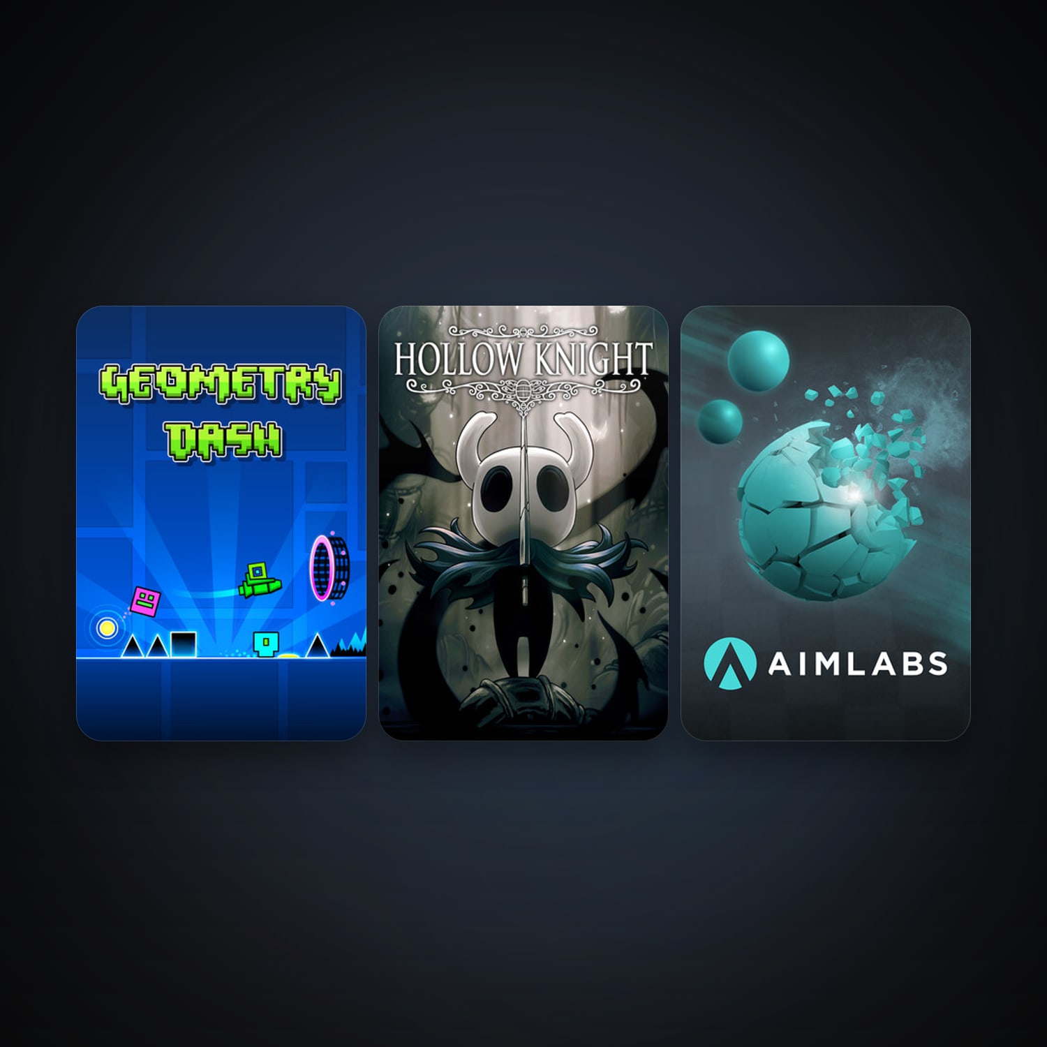Geometry Dash + Hollow Knight, 4 games, clean — HabibiAccounts
