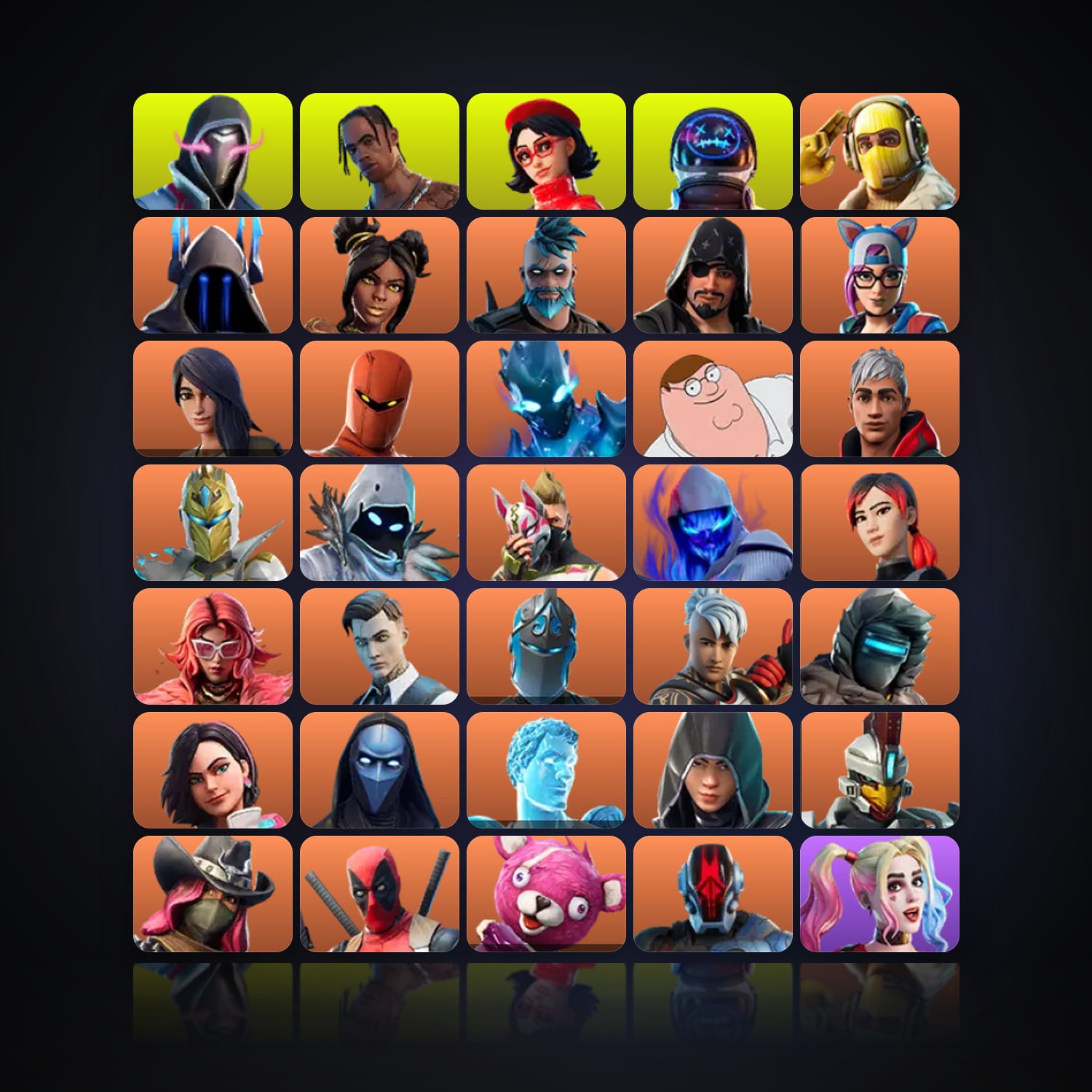 Fortnite | 261 Skins | 100 V-Bucks | Level 3636 | 432 Wins — HabibiAccounts