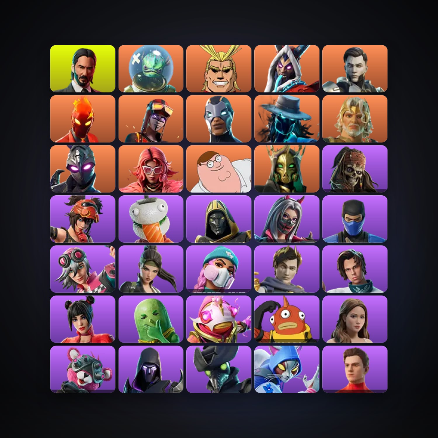 Fortnite locker — 455 skins — 2.6K V-Bucks — lvl 3365 — HabibiAccounts