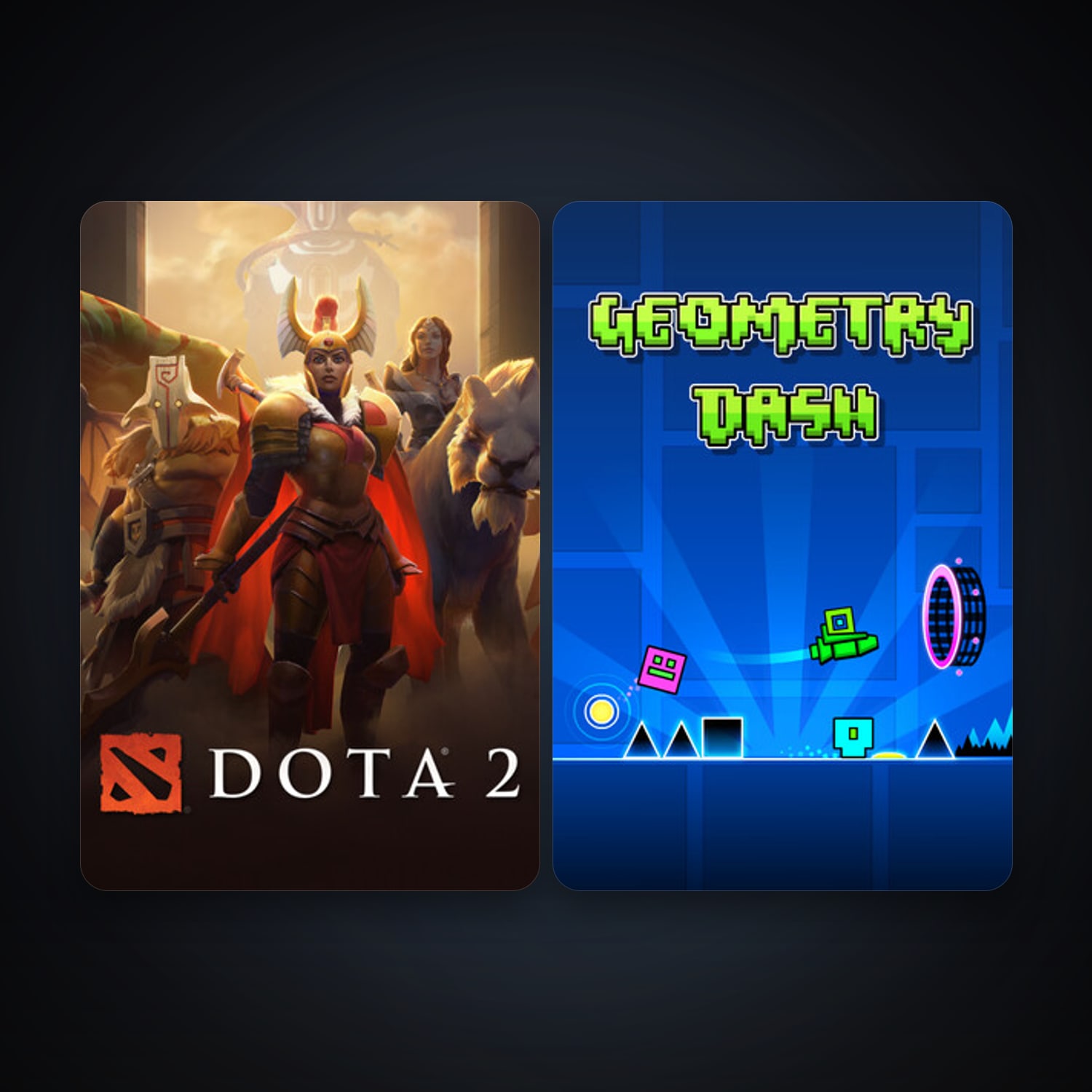 Dota 2 + Geometry Dash, 2 games, clean — HabibiAccounts