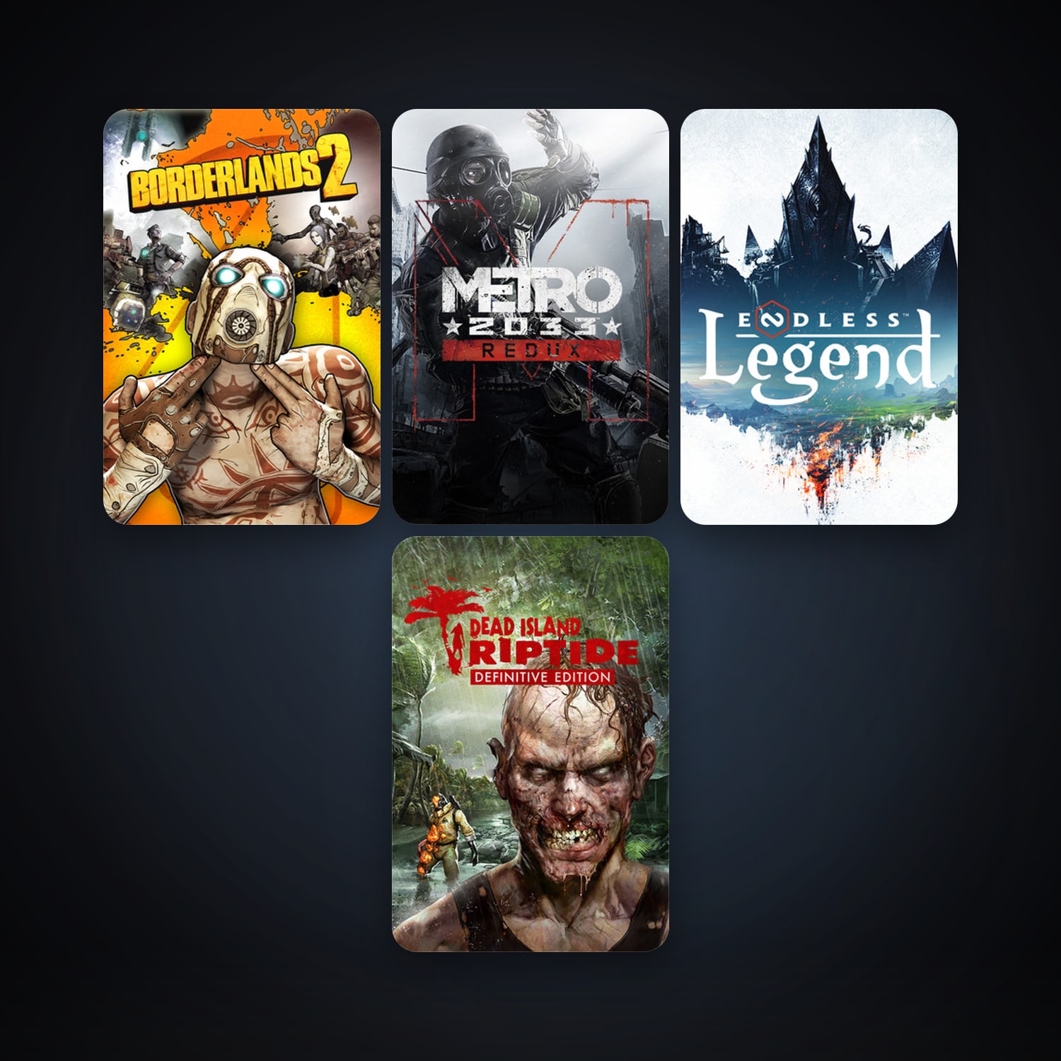 Borderlands 2 + Metro 2033 Redux, 5 games, clean — HabibiAccounts