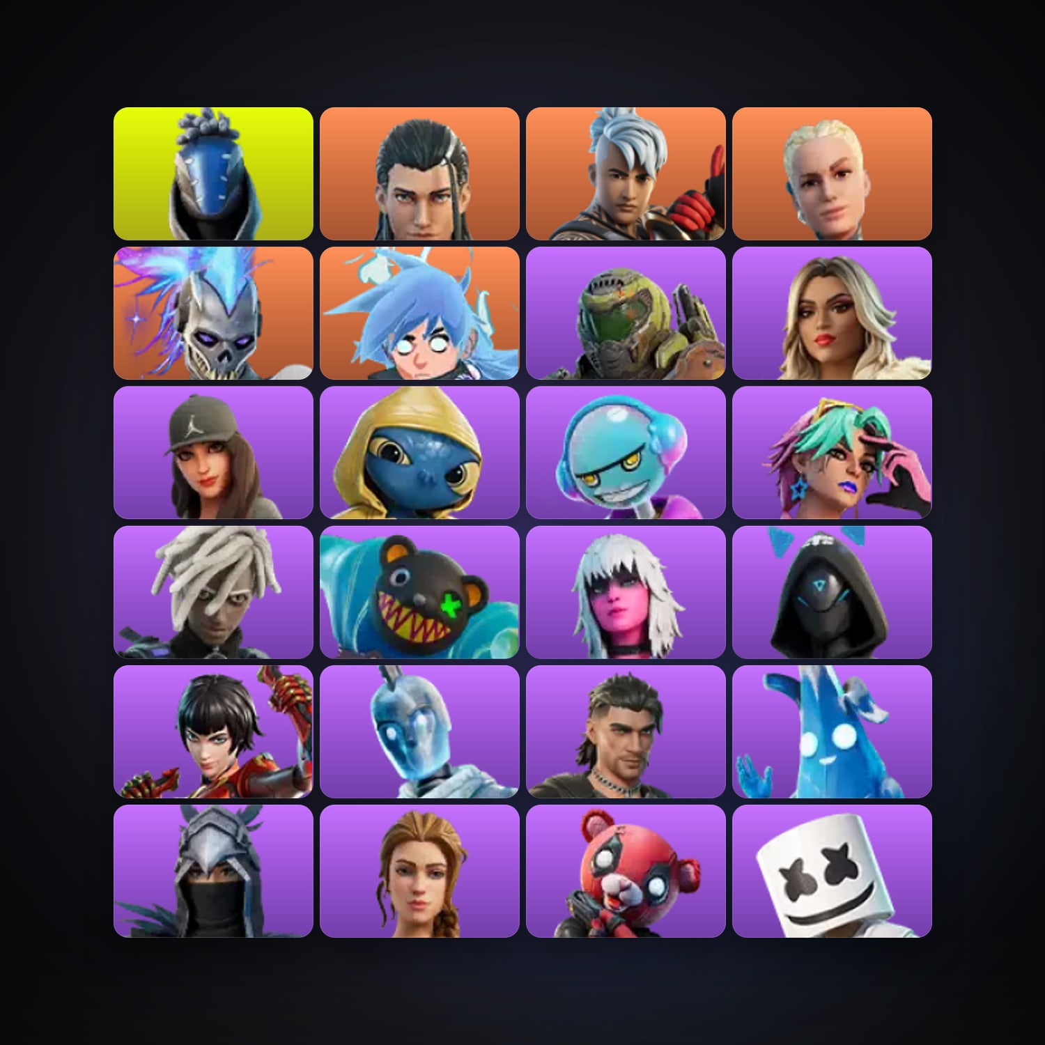 هالحساب فورتنايت، اللوكر مليان 84 سكن، 700 فيبوكس، لفل 1395، 538 فوز — HabibiAccounts