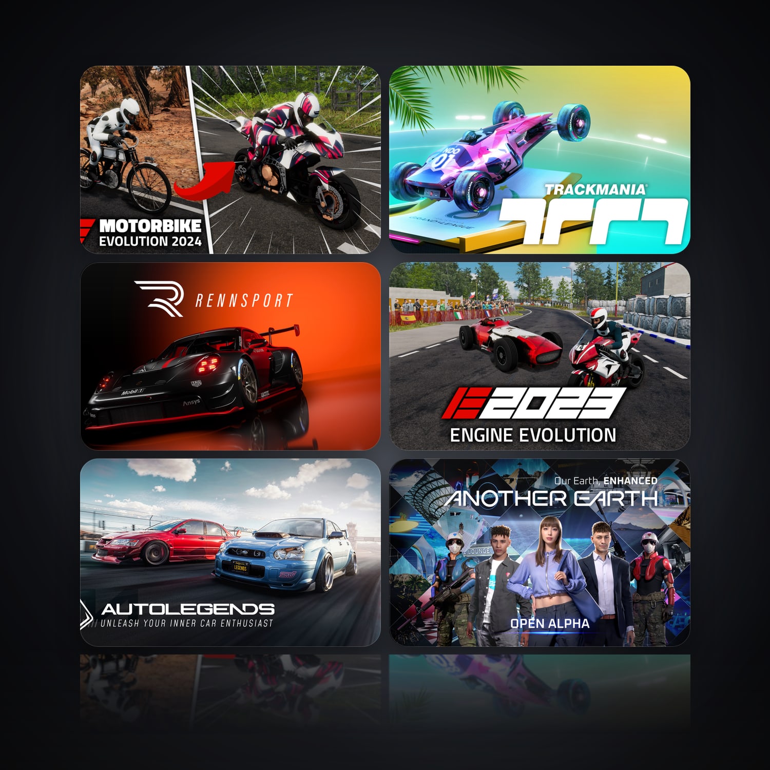 Motorbike Evolution 2024 & Trackmania | 11 Games — HabibiAccounts