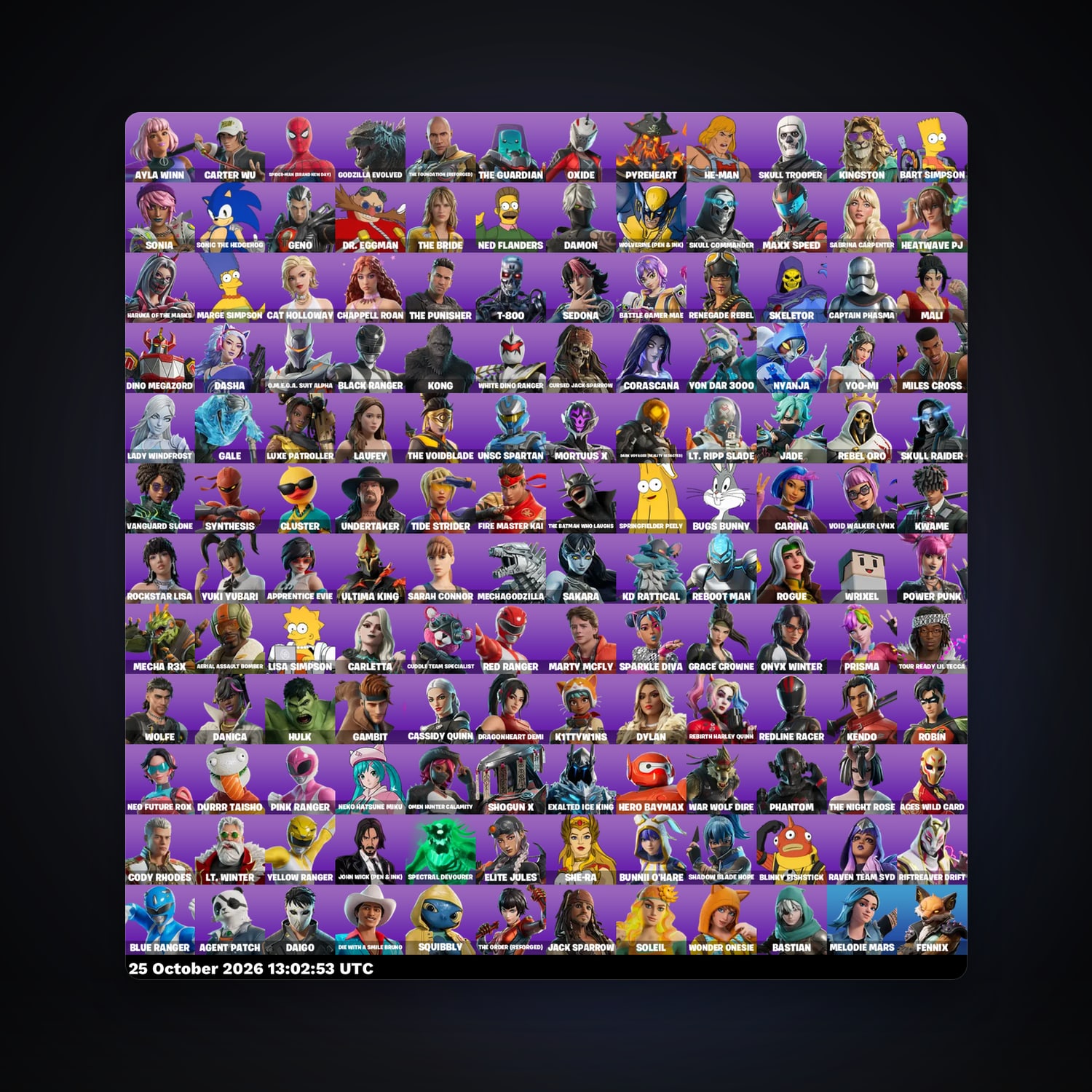 Fortnite account with Skull Trooper & Spider-Man (Brand New Day) — 144 skins — 100 V-Bucks — lvl 1101 — HabibiAccounts