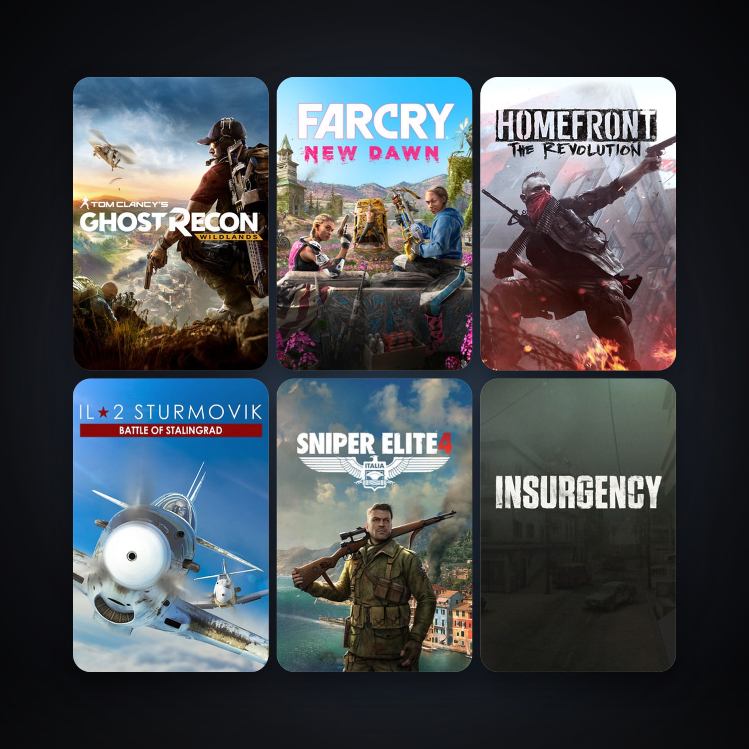 Insurgency + Homefront: The Revolution, 14 games, clean — HabibiAccounts