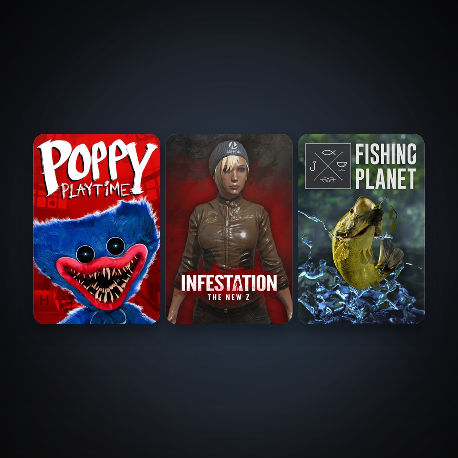 Fishing Planet + Infestation: The New Z, 5 games, clean — HabibiAccounts