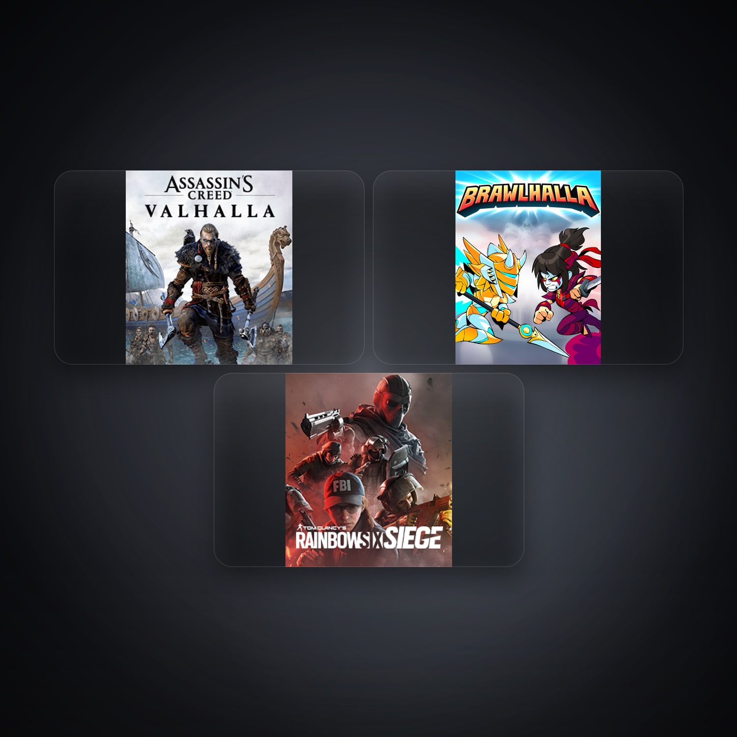 هالحساب يوبيسوفت فيه Assassin's Creed Valhalla وBrawlhalla، GB، 3 ألعاب — HabibiAccounts