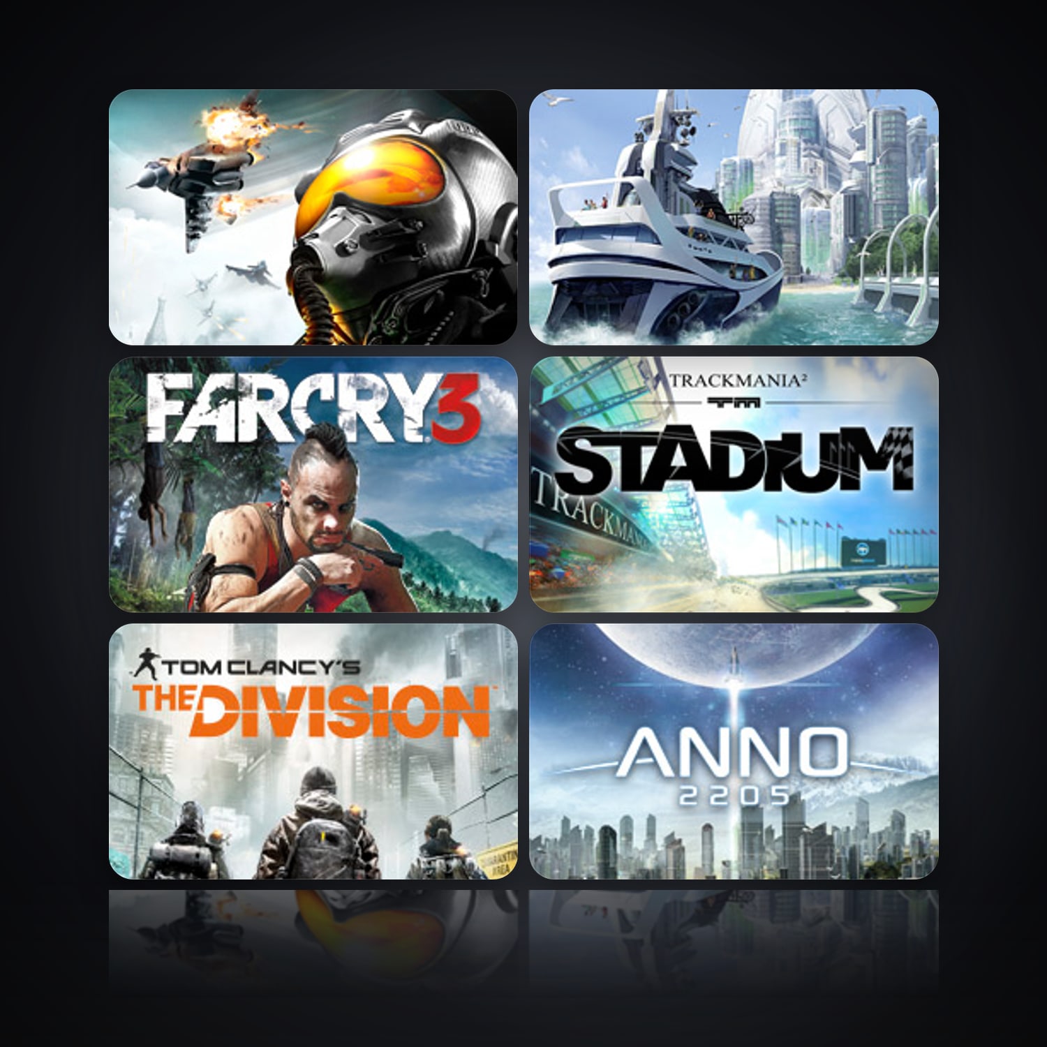 هالحساب يوبيسوفت فيه Tom Clancy’s H.A.W.X 2 وAnno 2070، FR، 10 ألعاب — HabibiAccounts