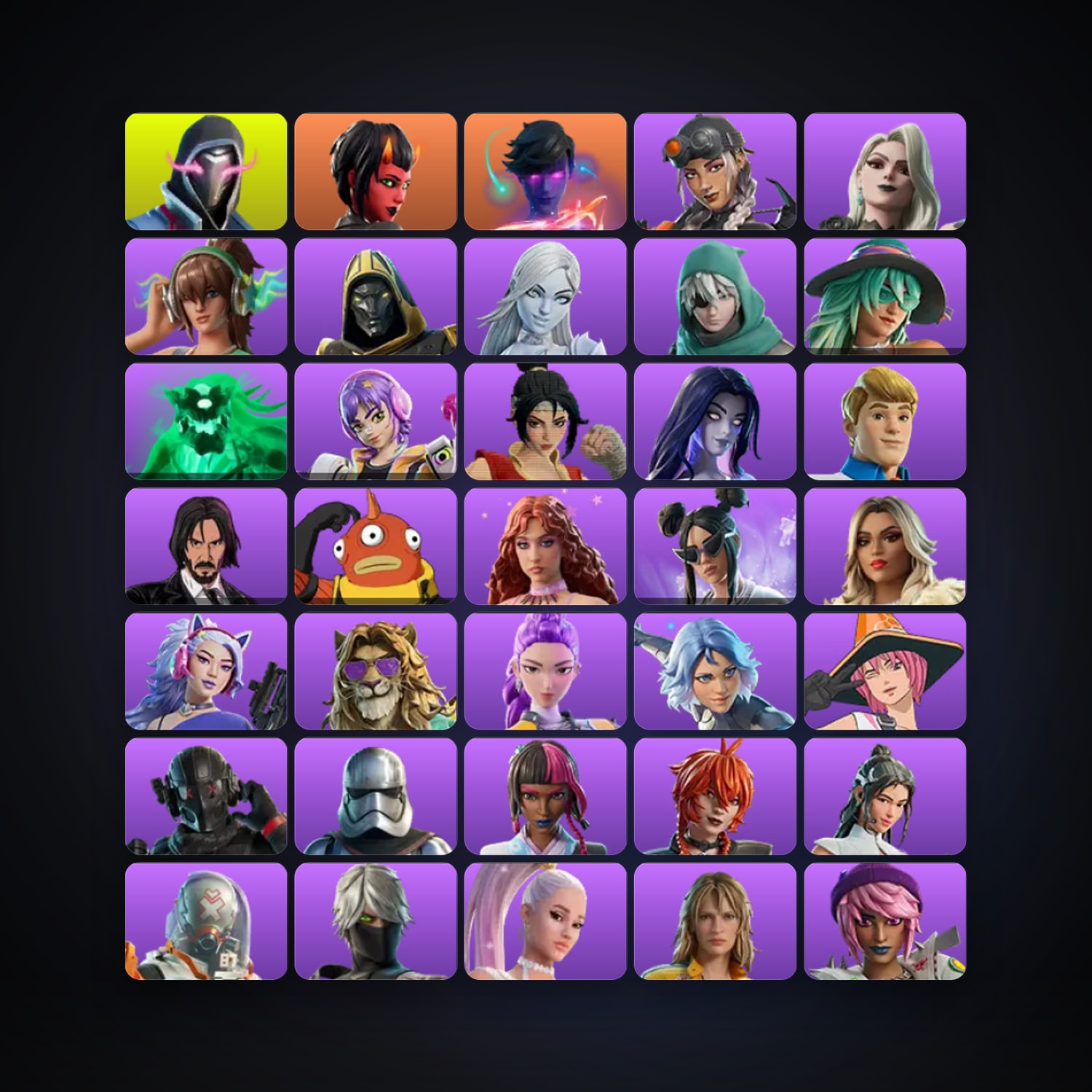 Fortnite locker — 236 skins — 4.6K V-Bucks — lvl 1472 — HabibiAccounts