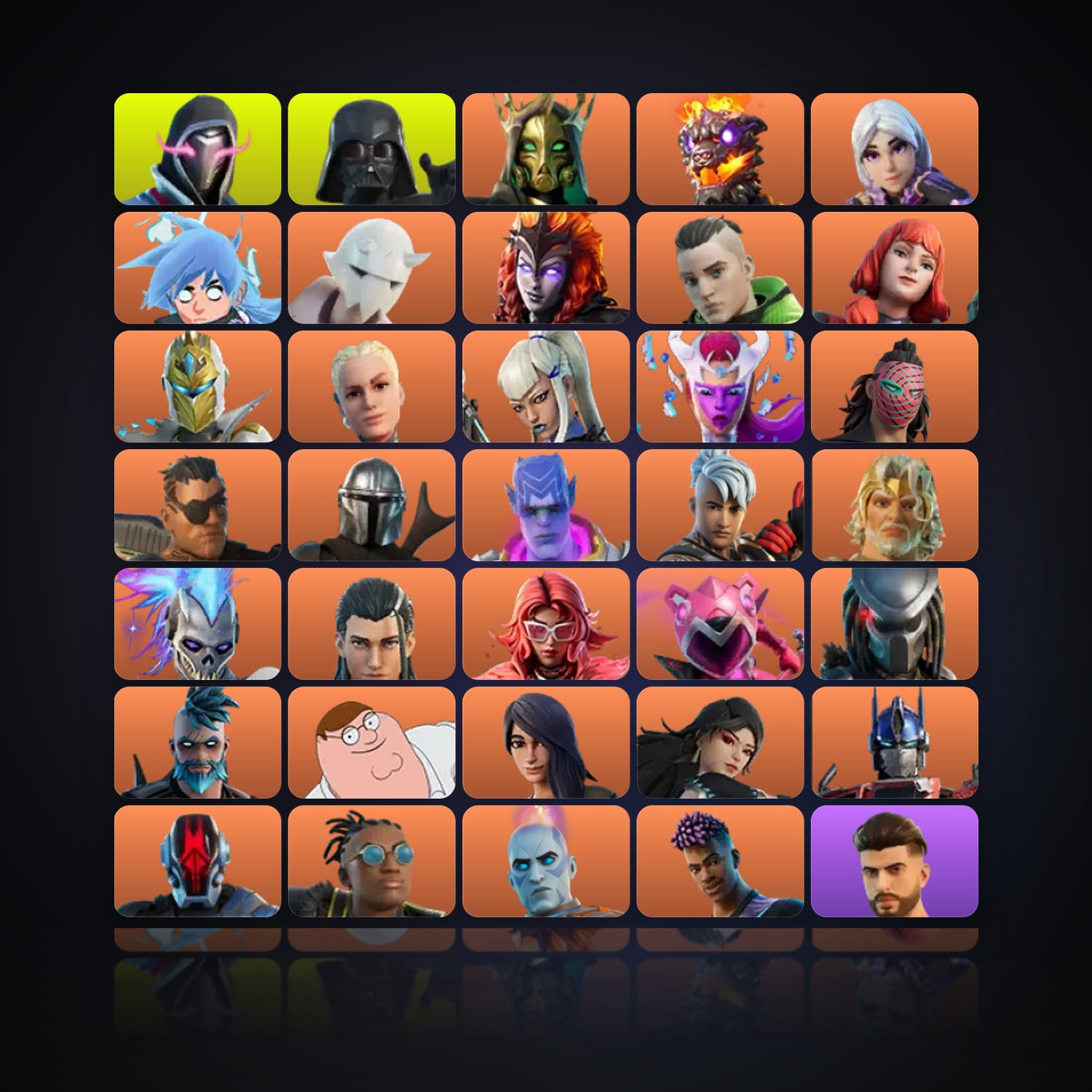Fortnite locker — 266 skins — 2.9K V-Bucks — lvl 3620 — HabibiAccounts