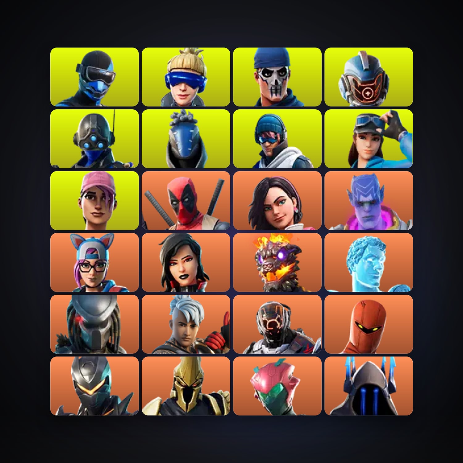 Fortnite locker — 218 skins — 950 V-Bucks — lvl 2300 — HabibiAccounts