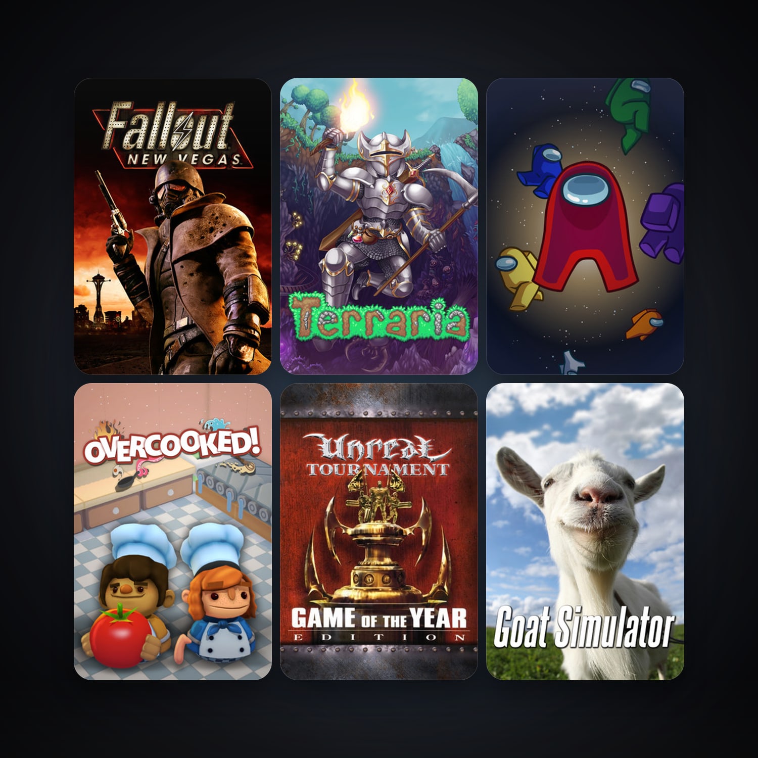 Unreal Tournament: Game of the Year Edition + Fallout: New Vegas, 9 games, clean — HabibiAccounts