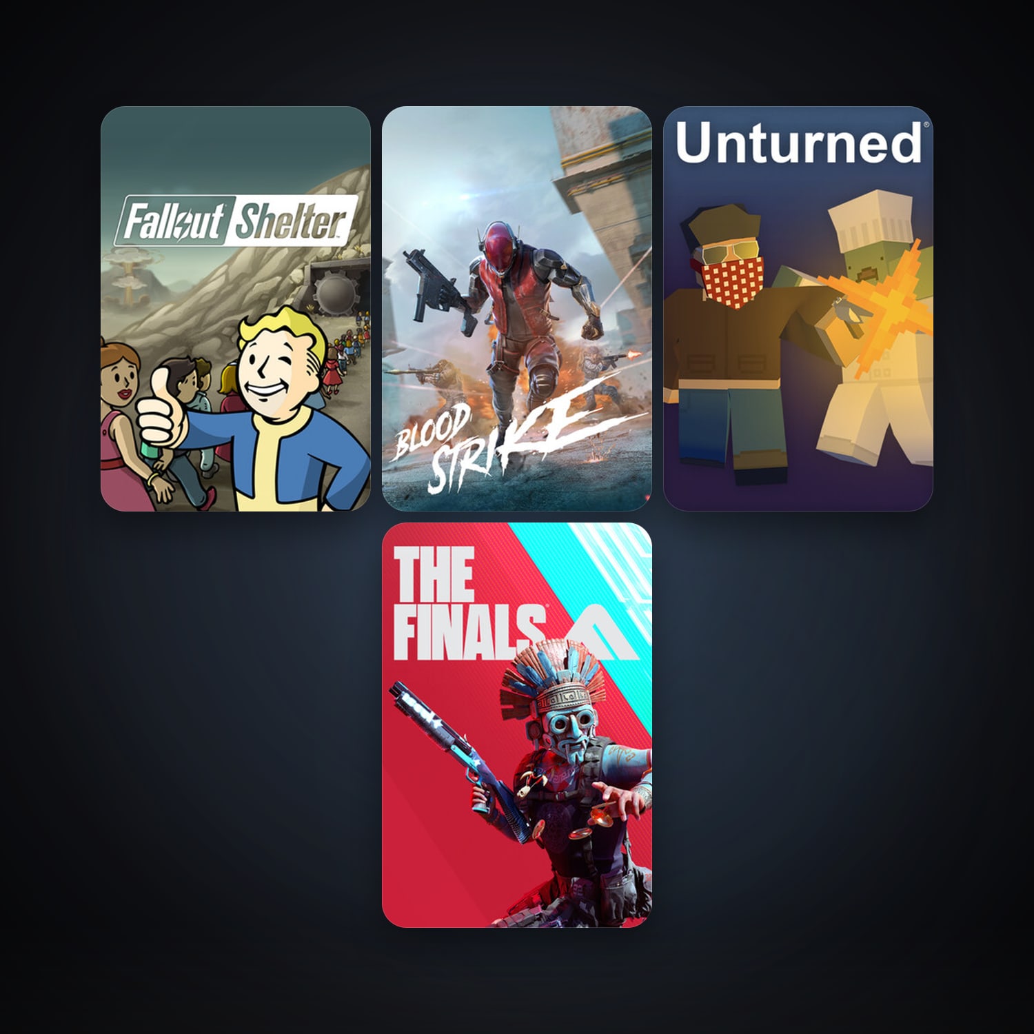 Unturned + Fallout Shelter, 8 games, clean — HabibiAccounts