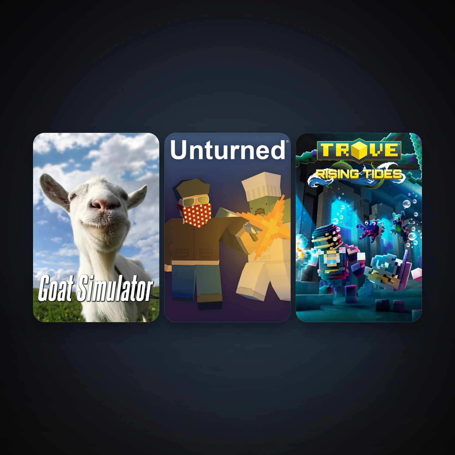 Goat Simulator + Trove, 12 games, clean — HabibiAccounts