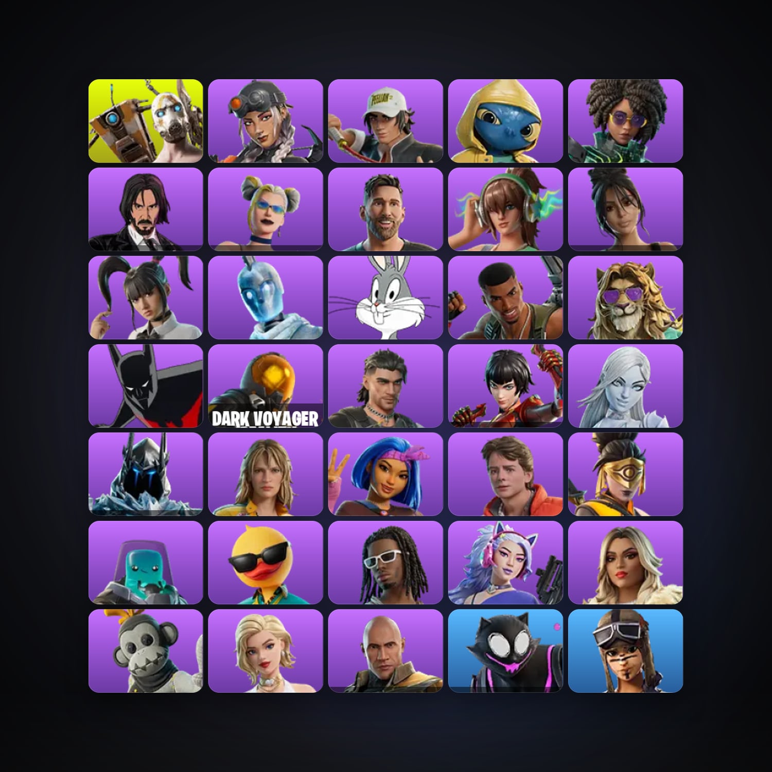 Fortnite locker — 37 skins — 300 V-Bucks — lvl 709 — HabibiAccounts