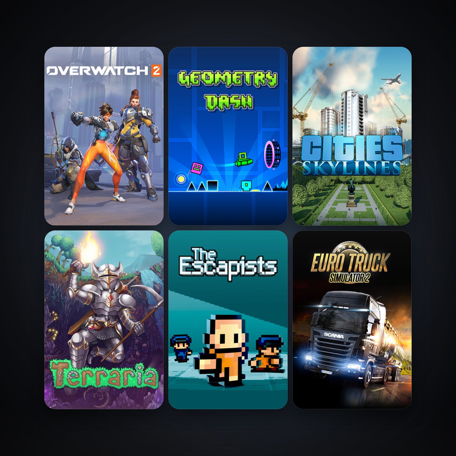 Terraria + Euro Truck Simulator 2, 91 games, clean — HabibiAccounts