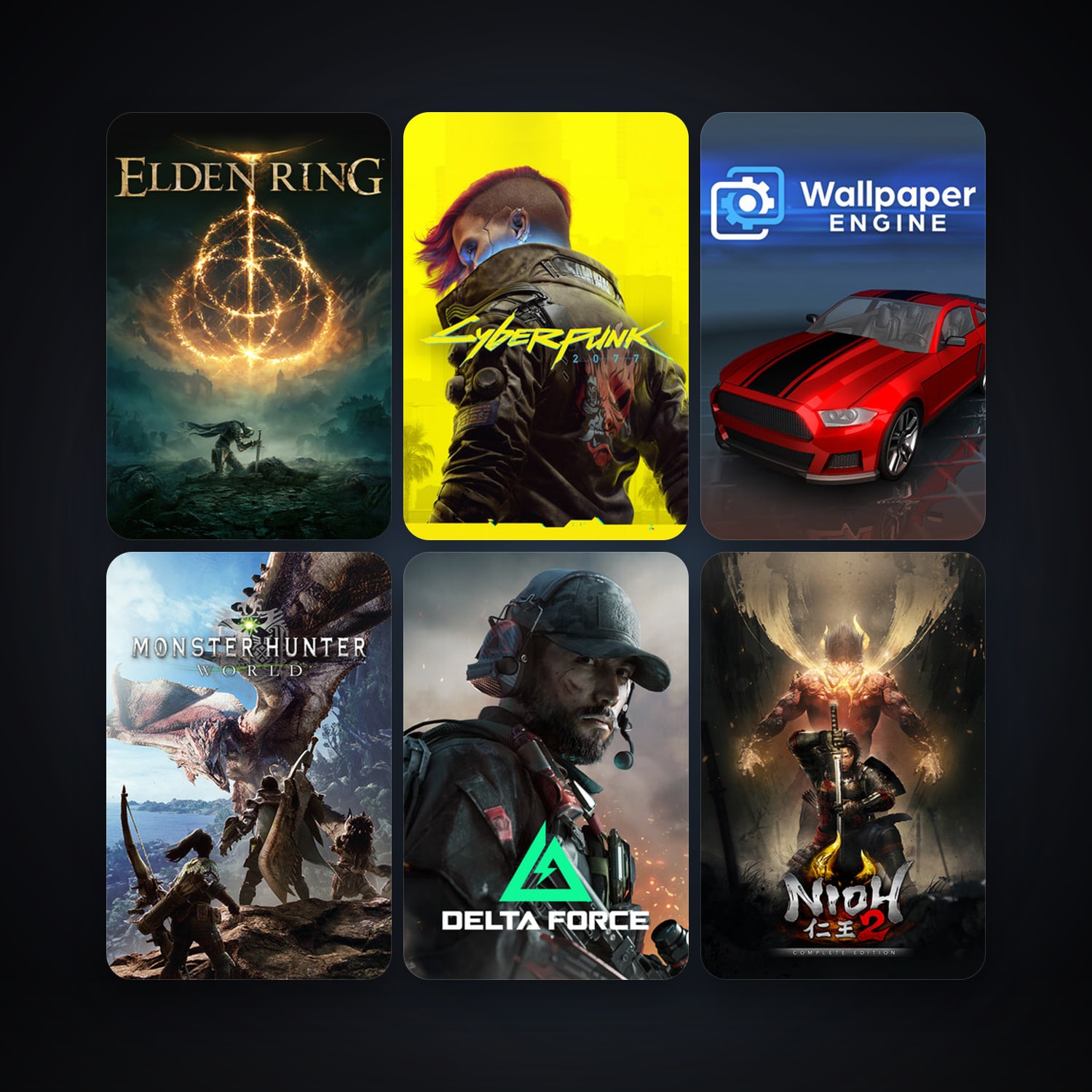 Wallpaper Engine + MONSTER HUNTER: WORLD, 69 games, clean — HabibiAccounts